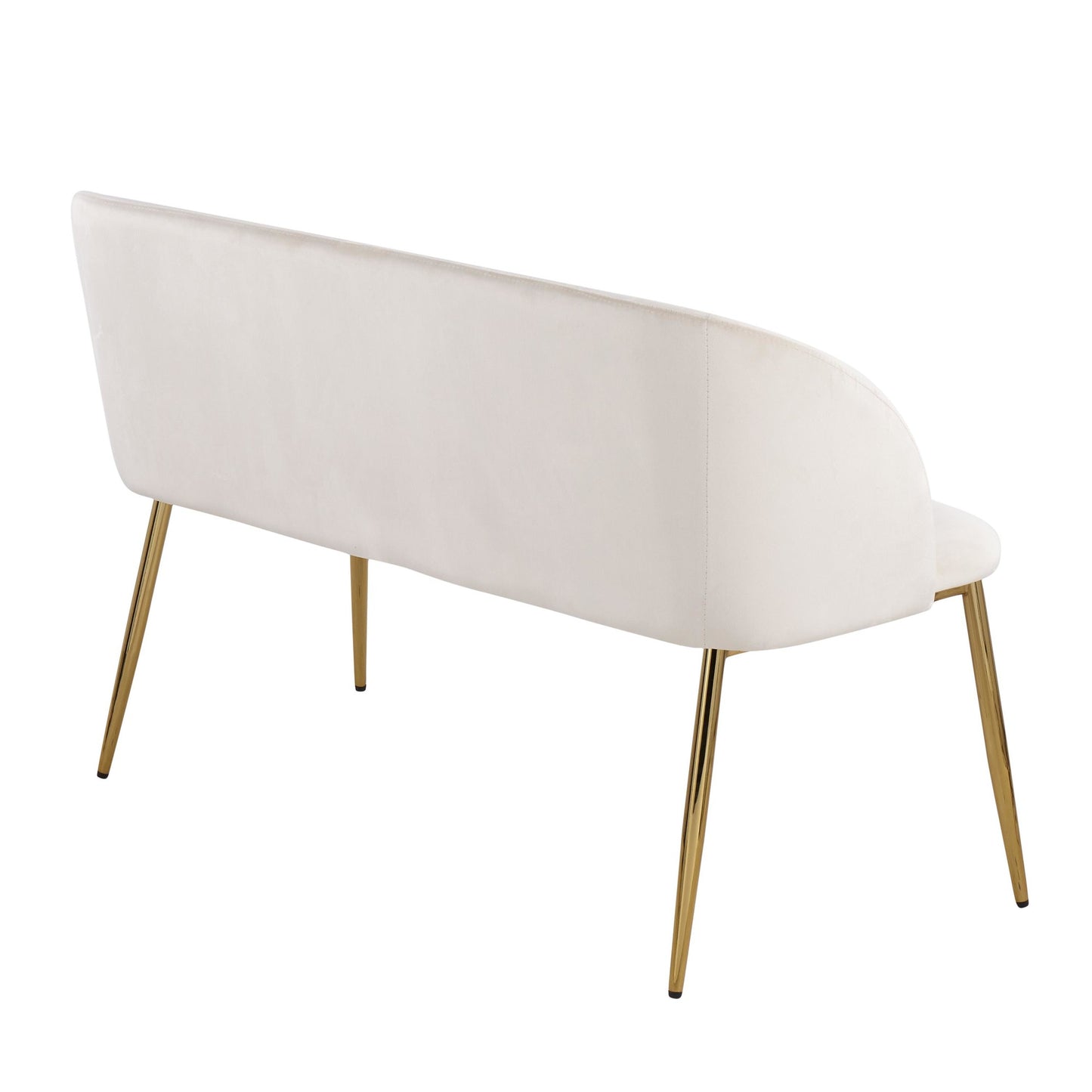 Fran Glam Bench in Gold Steel and Black Velvet