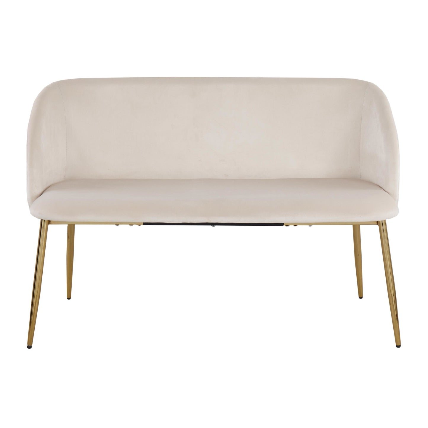 Fran Glam Bench in Gold Steel and Black Velvet