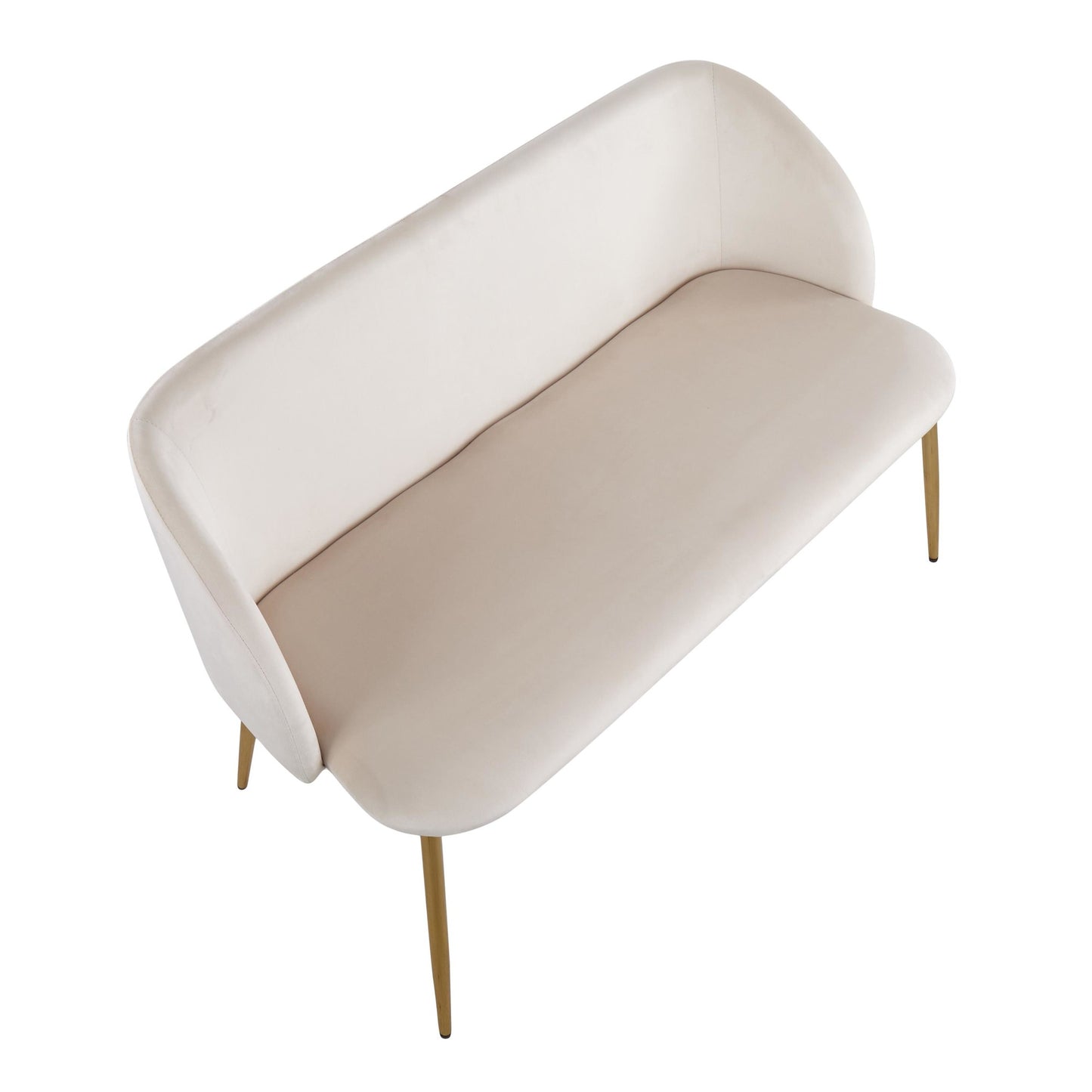 Fran Glam Bench in Gold Steel and Black Velvet