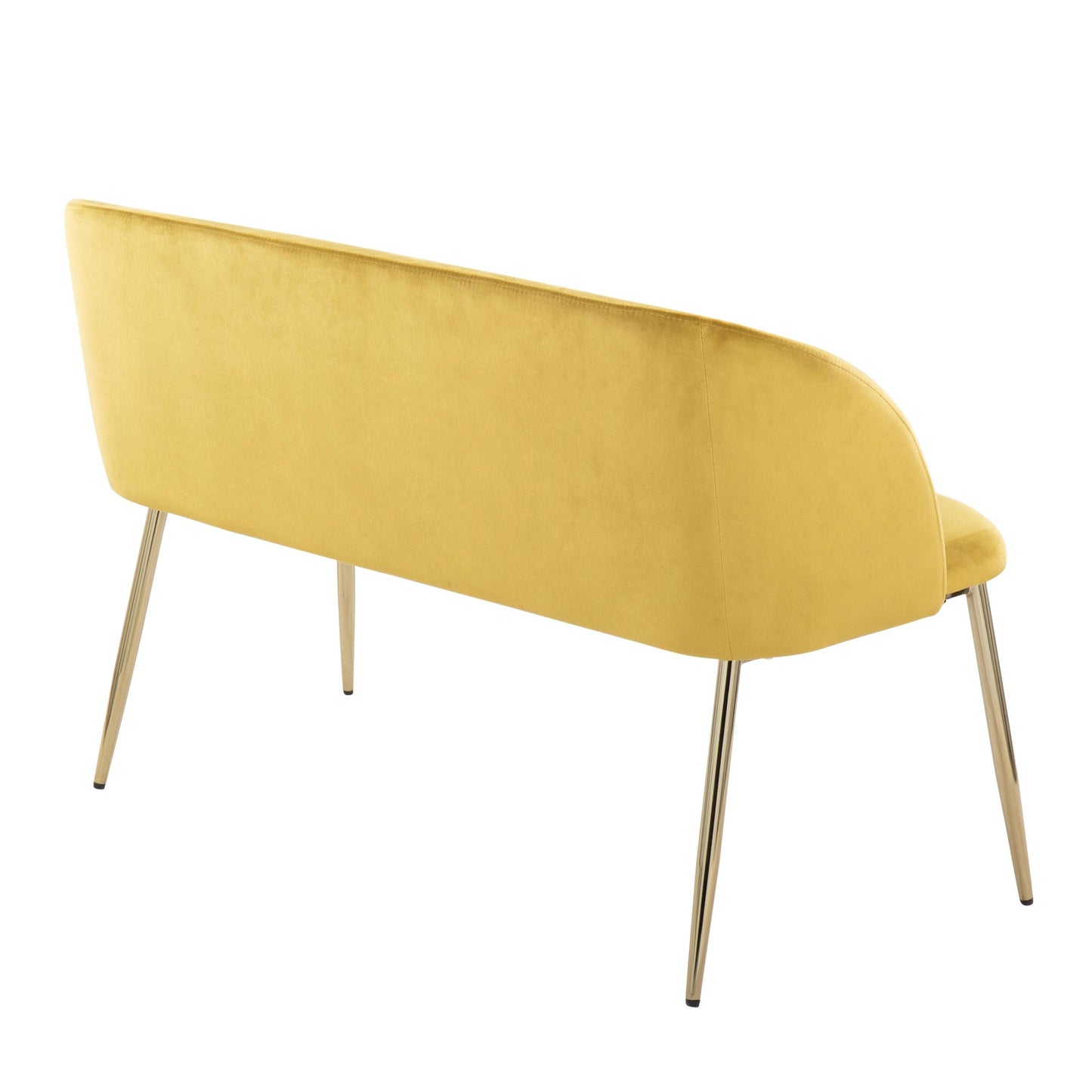 Fran Glam Bench in Gold Steel and Black Velvet