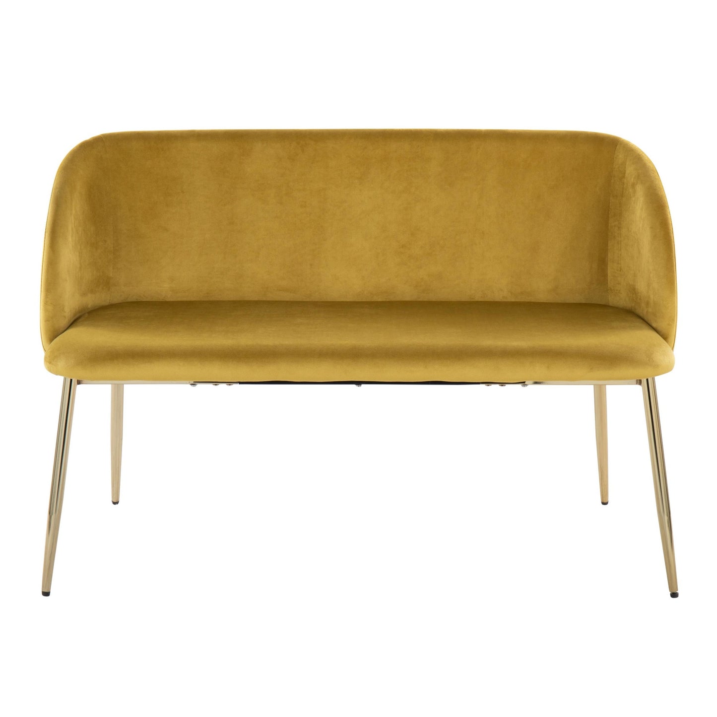 Fran Glam Bench in Gold Steel and Black Velvet