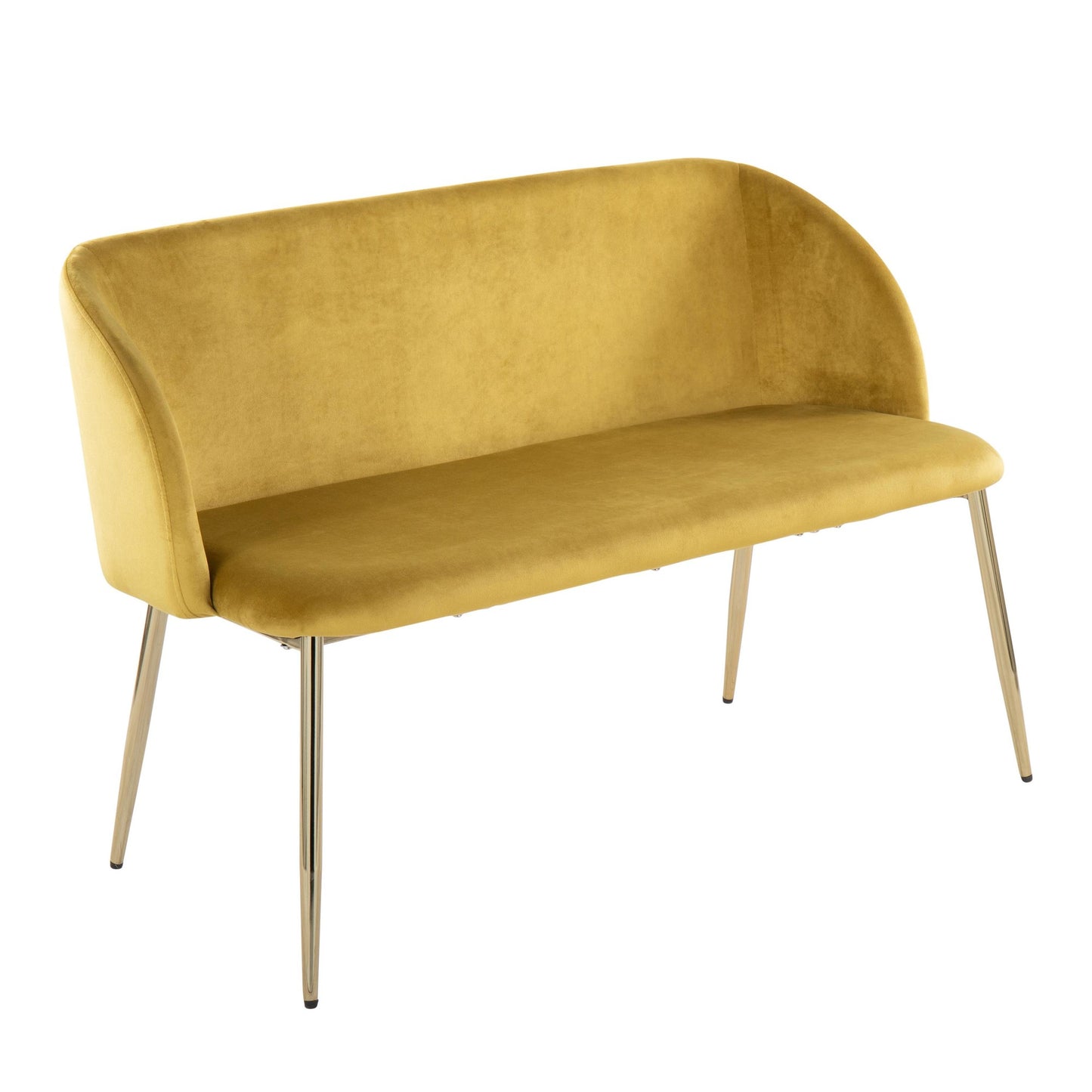 Fran Glam Bench in Gold Steel and Black Velvet