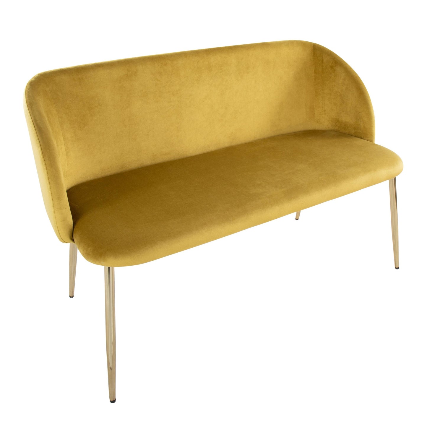 Fran Glam Bench in Gold Steel and Black Velvet