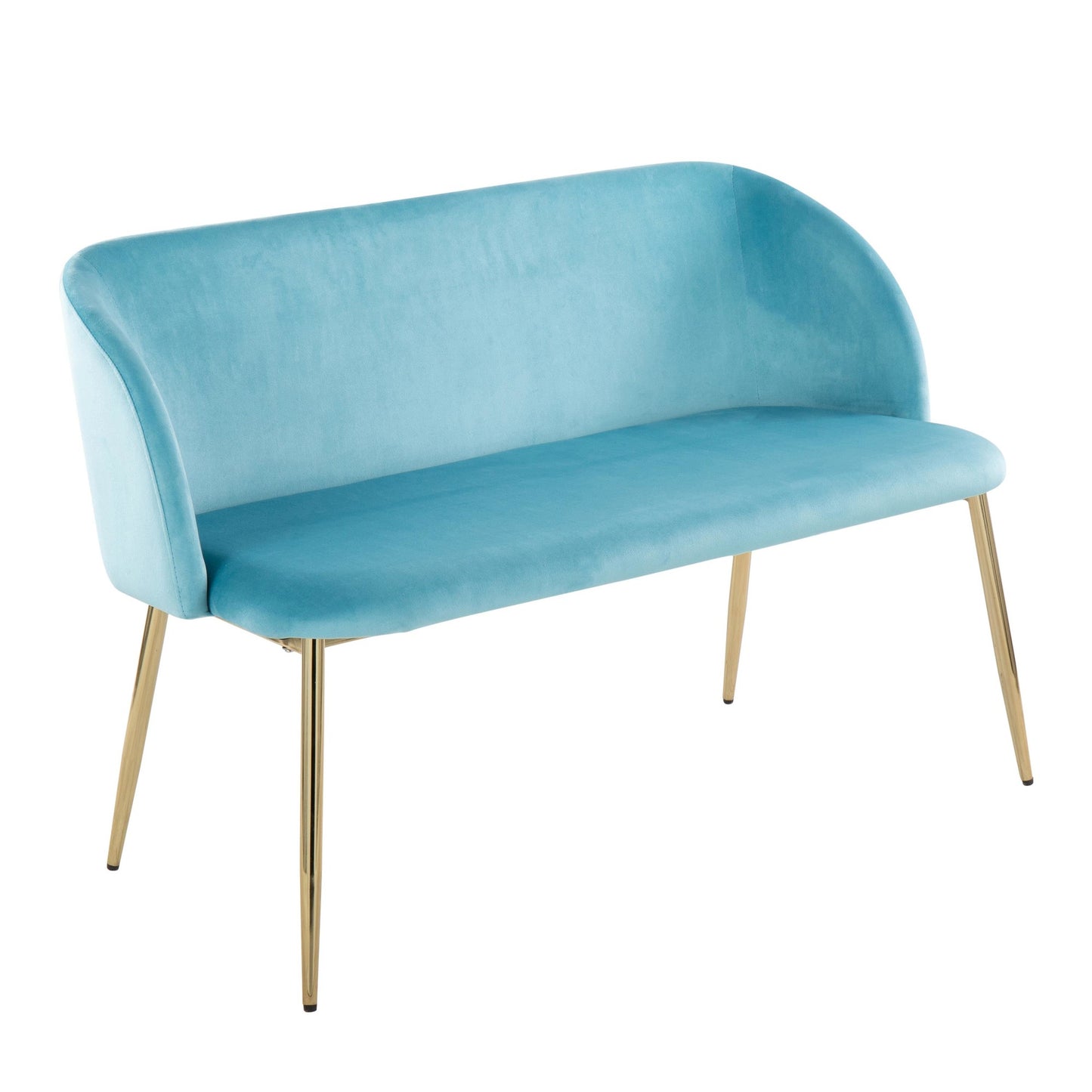 Fran Glam Bench in Gold Steel and Black Velvet