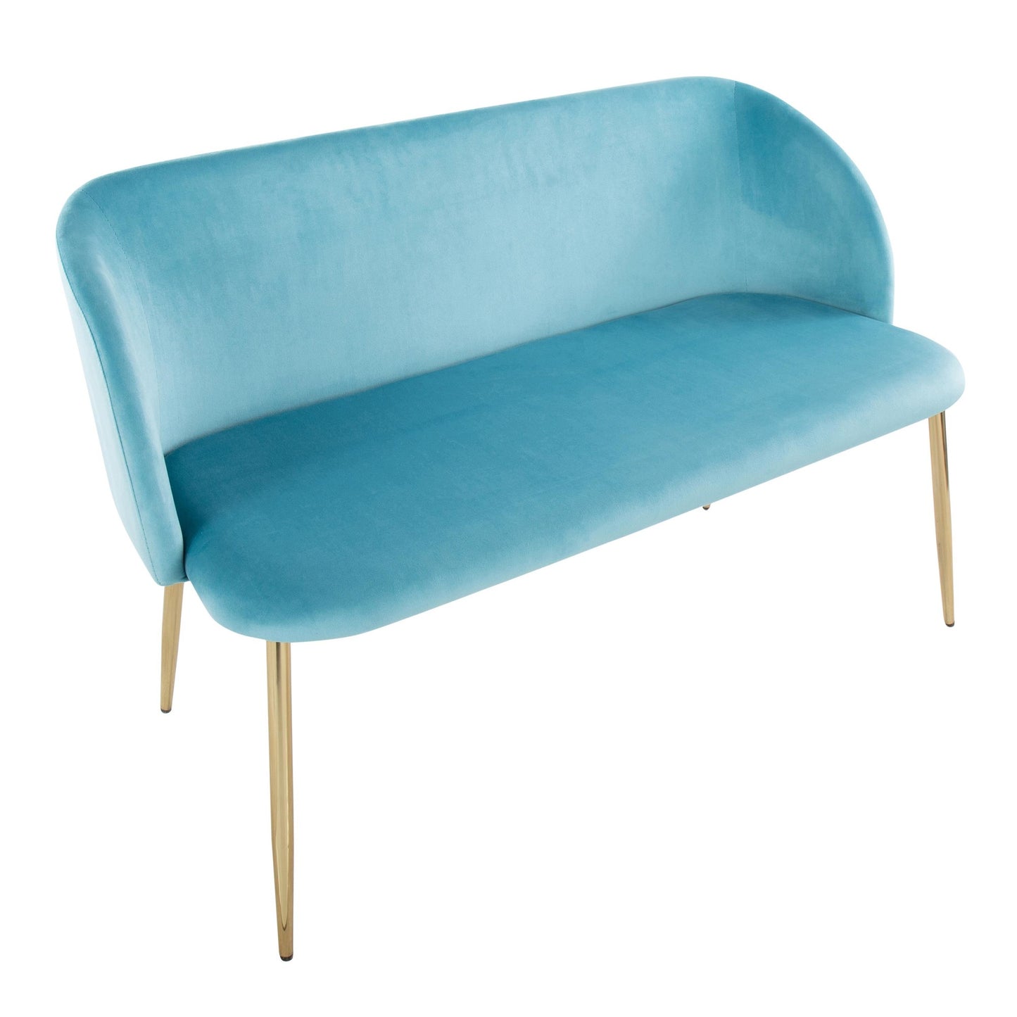 Fran Glam Bench in Gold Steel and Black Velvet