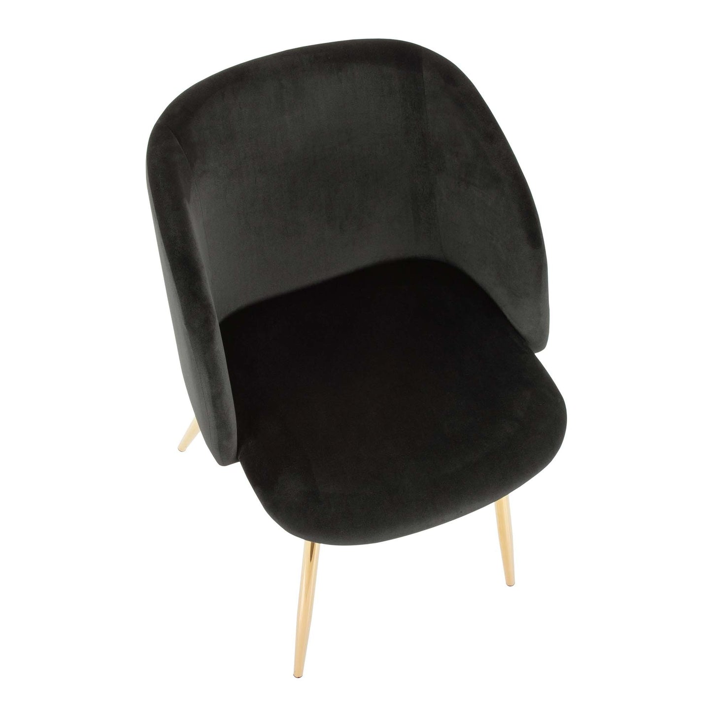 Majestic Office Furniture Contemporary Chair in Gold Metal and Black Velvet - Set of 2