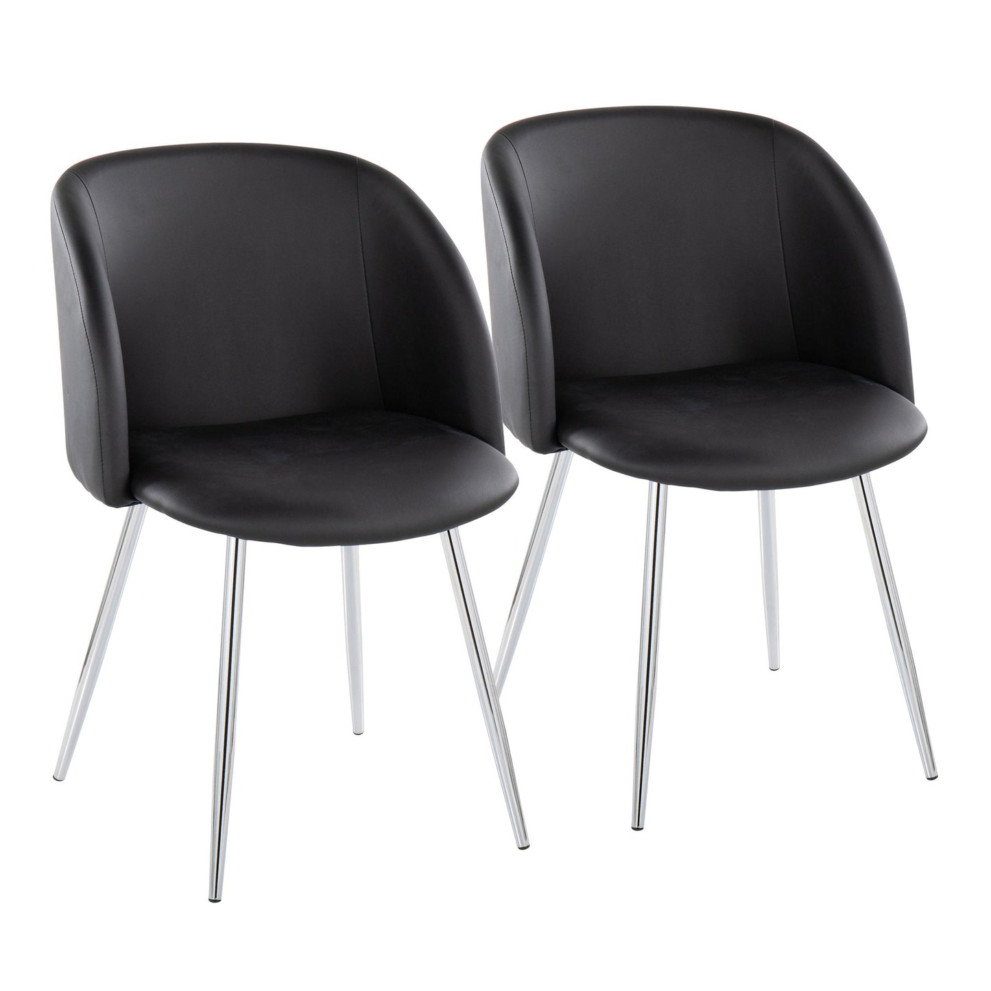 Majestic Office Furniture Contemporary Chair in Gold Metal and Black Velvet - Set of 2
