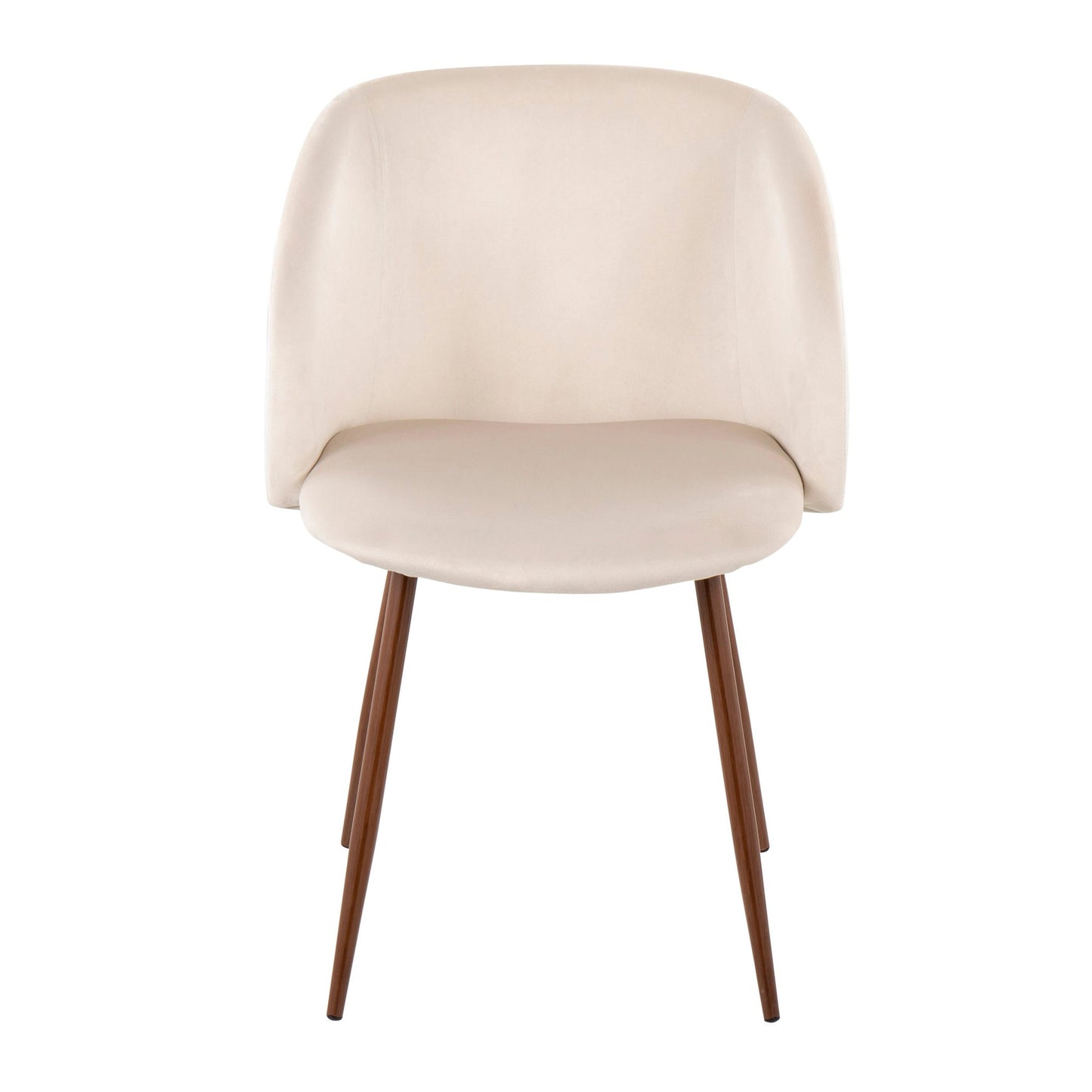 Majestic Office Furniture Contemporary Dining Chair in Walnut and Blue Velvet - Set of 2