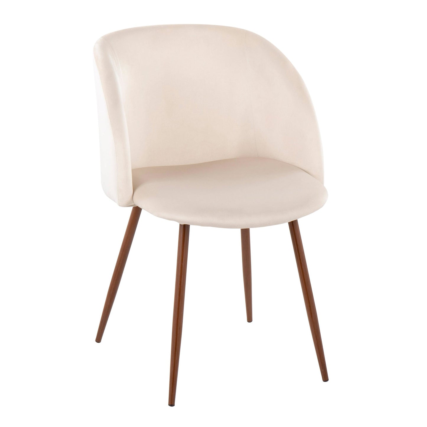 Majestic Office Furniture Contemporary Dining Chair in Walnut and Blue Velvet - Set of 2
