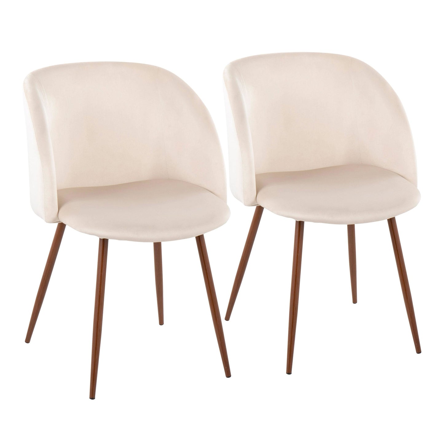 Majestic Office Furniture Contemporary Dining Chair in Walnut and Blue Velvet - Set of 2