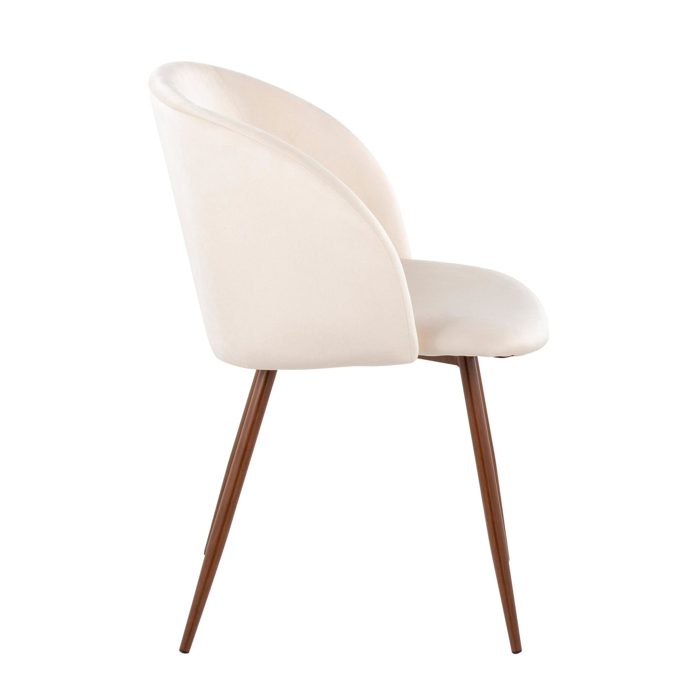 Majestic Office Furniture Contemporary Dining Chair in Walnut and Blue Velvet - Set of 2