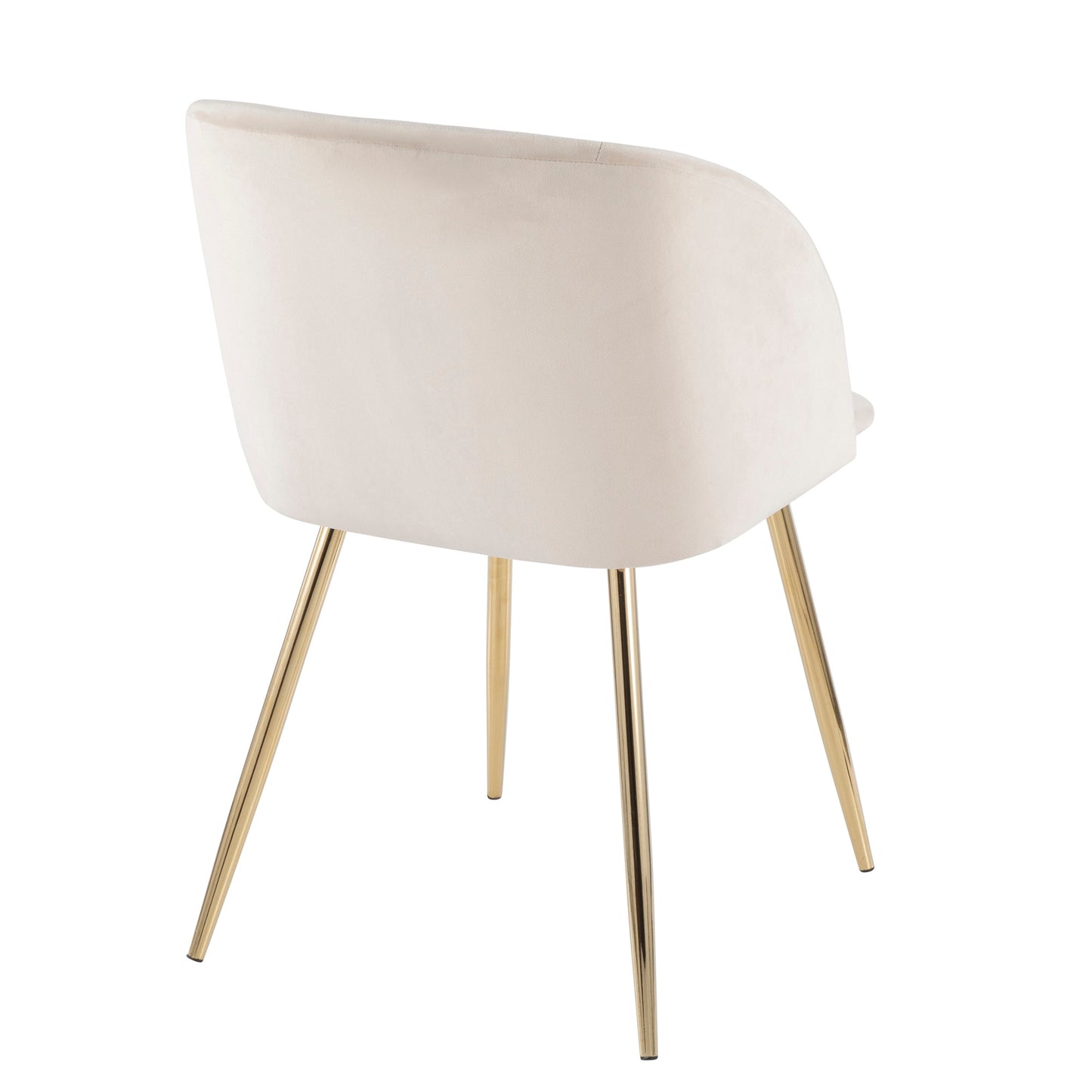 Majestic Office Furniture Contemporary Chair in Gold Metal and Black Velvet - Set of 2