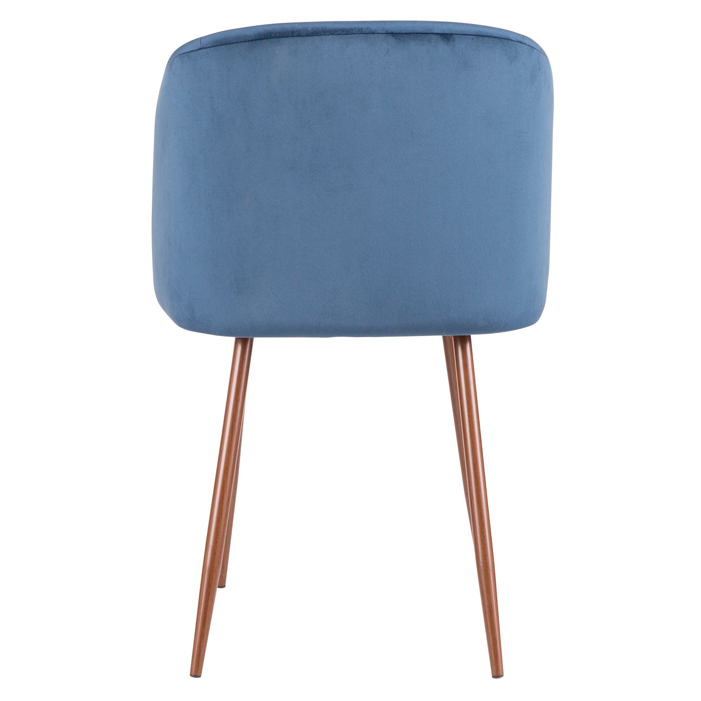 Majestic Office Furniture Contemporary Dining Chair in Walnut and Blue Velvet - Set of 2