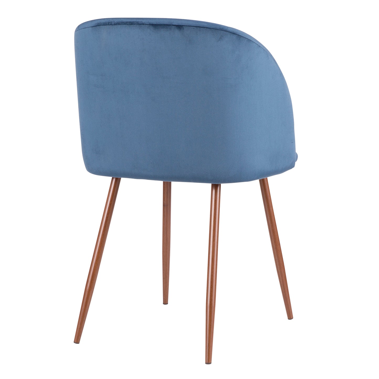 Majestic Office Furniture Contemporary Dining Chair in Walnut and Blue Velvet - Set of 2