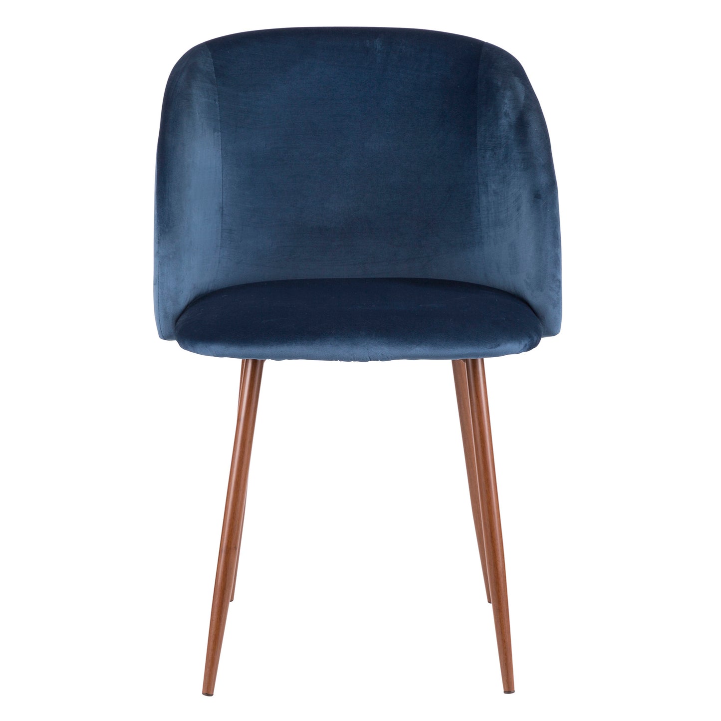 Majestic Office Furniture Contemporary Dining Chair in Walnut and Blue Velvet - Set of 2