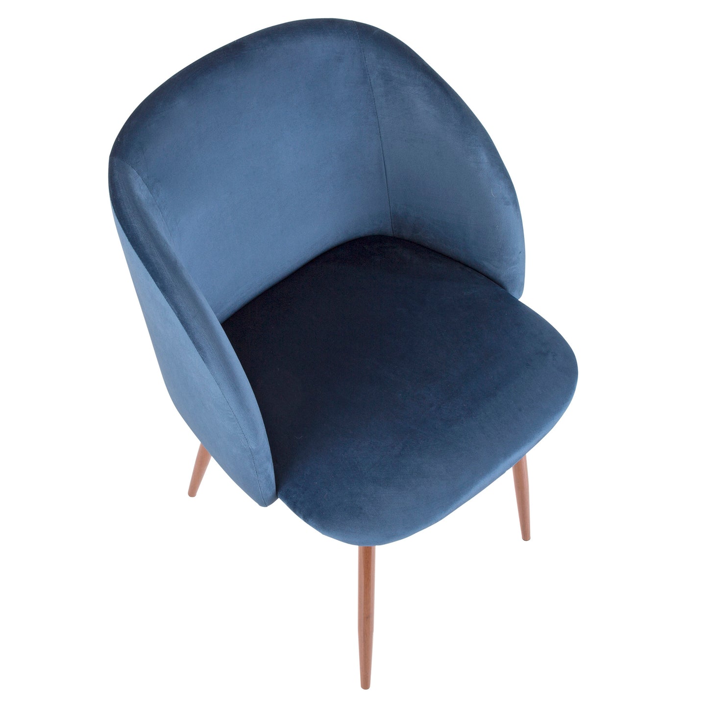 Majestic Office Furniture Contemporary Dining Chair in Walnut and Blue Velvet - Set of 2