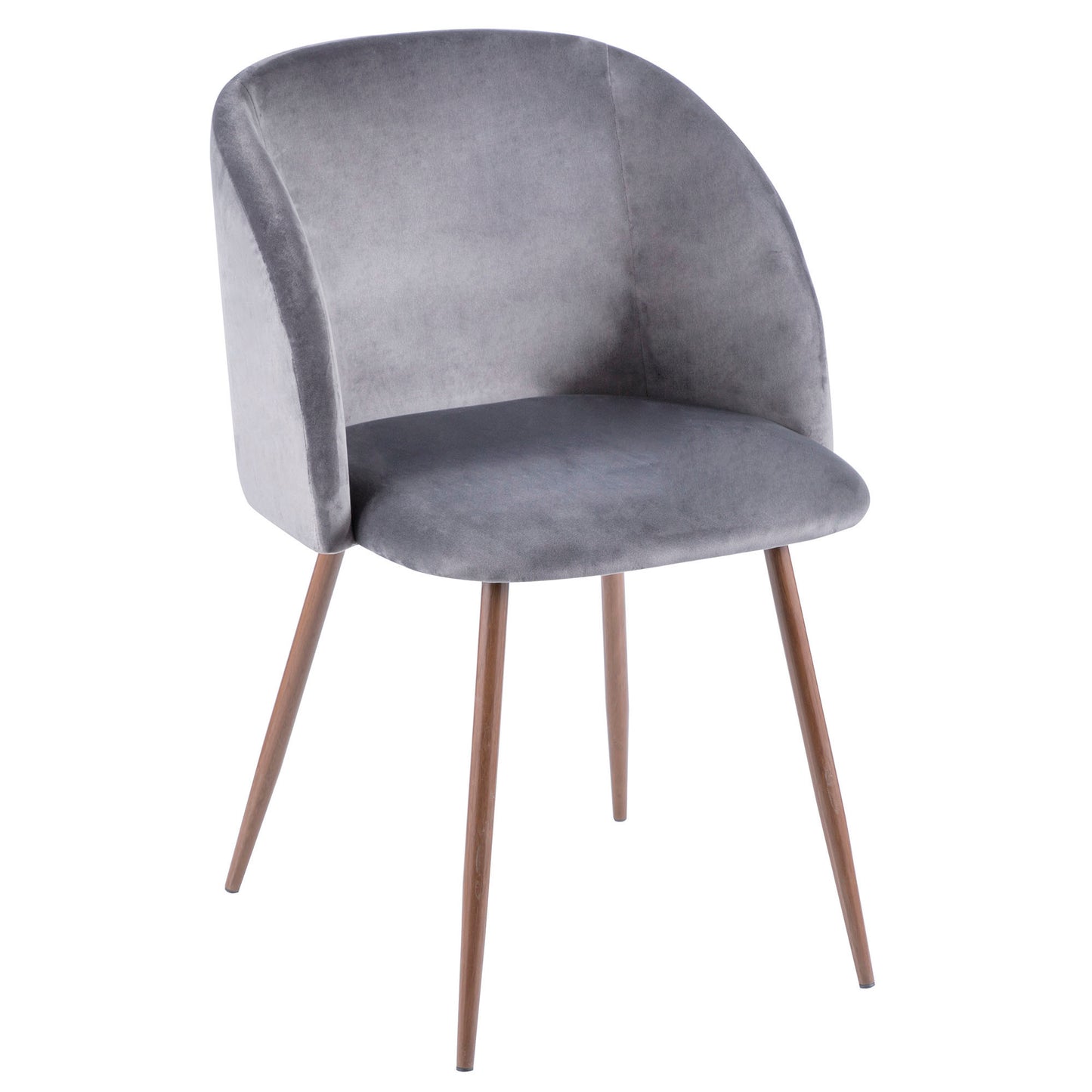 Majestic Office Furniture Contemporary Dining Chair in Walnut and Blue Velvet - Set of 2