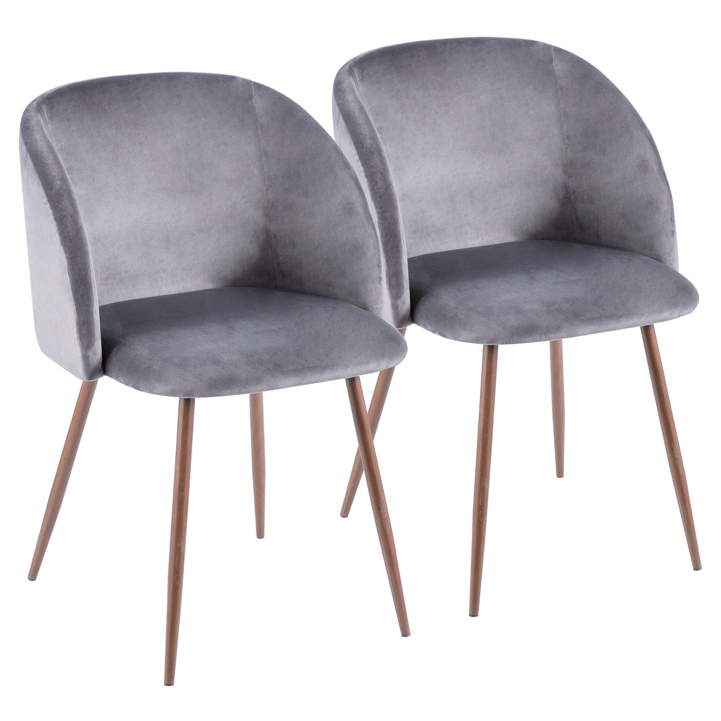 Majestic Office Furniture Contemporary Dining Chair in Walnut and Blue Velvet - Set of 2