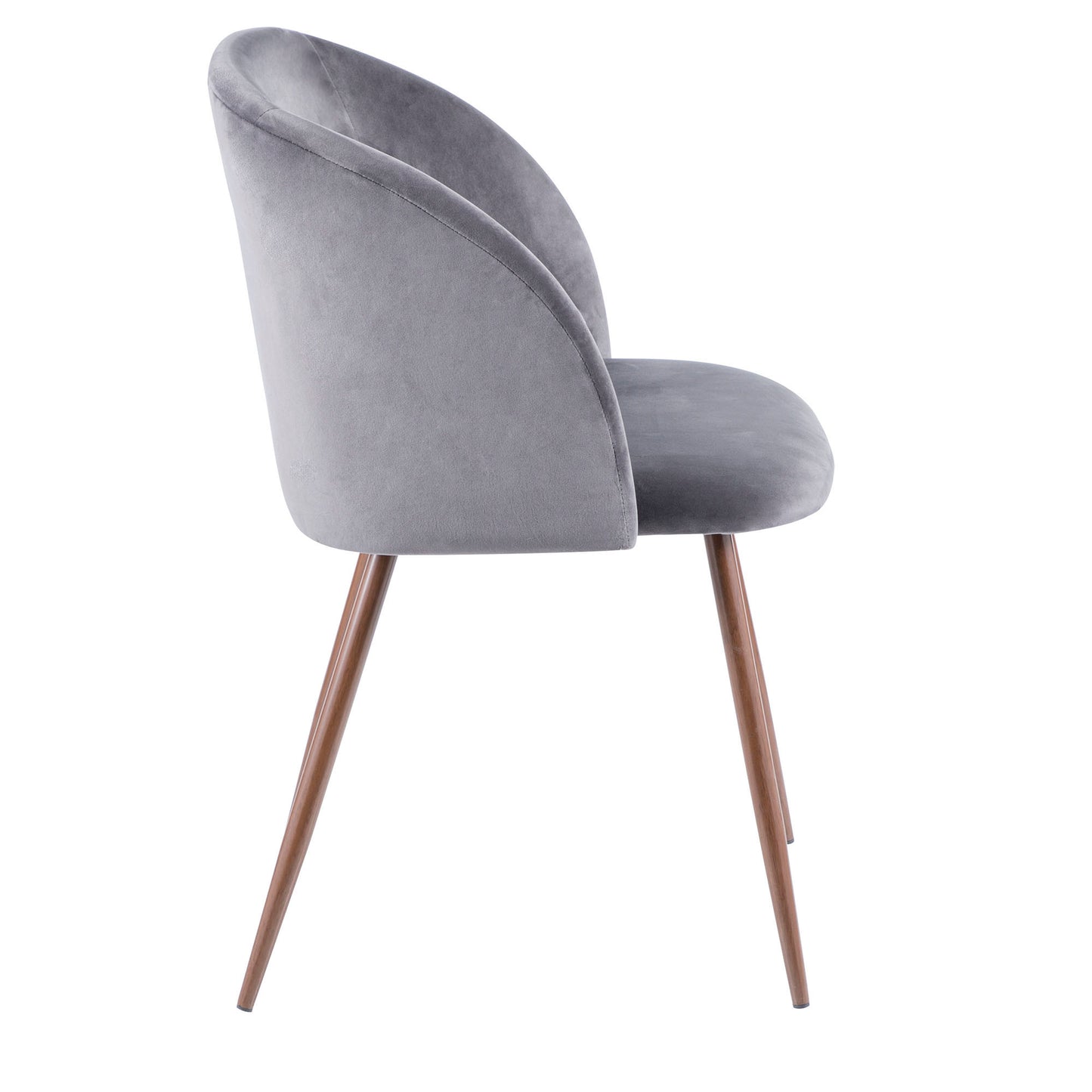 Majestic Office Furniture Contemporary Dining Chair in Walnut and Blue Velvet - Set of 2