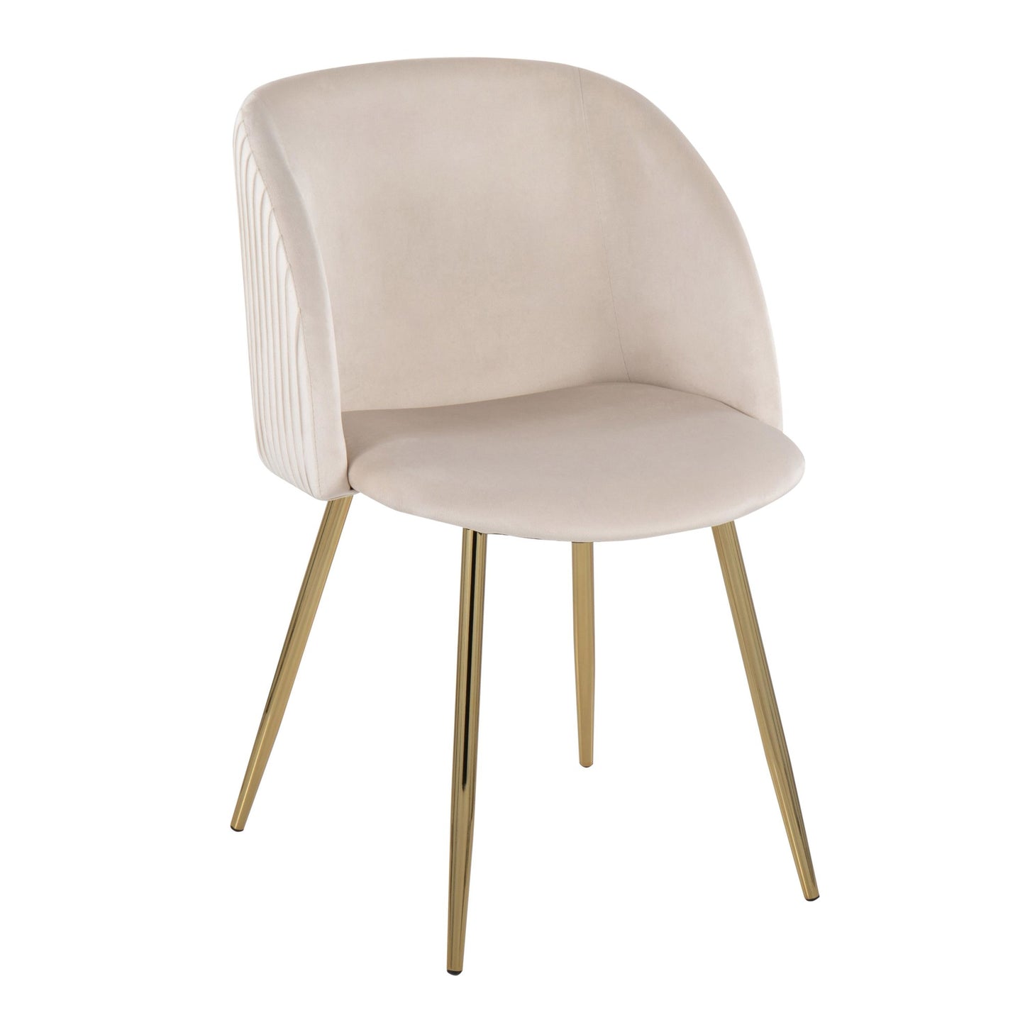 Majestic Office Furniture Pleated Contemporary Chair in Gold Metal and Pleated Black Velvet - Set of 2