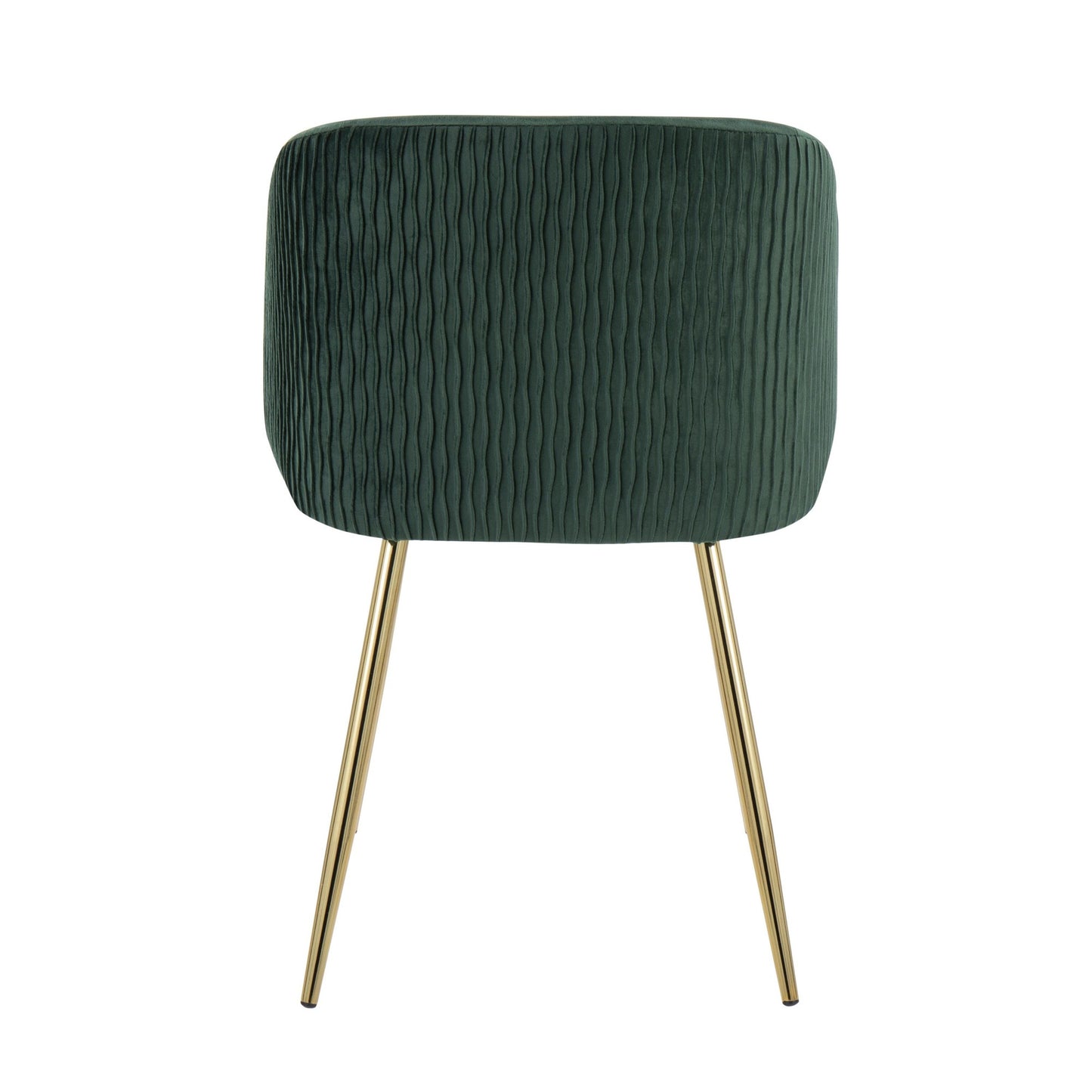 Majestic Office Furniture Pleated Contemporary Chair in Gold Metal and Pleated Black Velvet - Set of 2