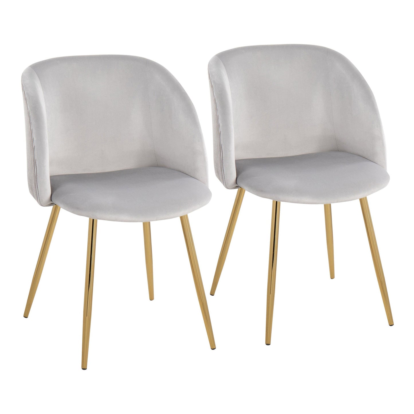 Majestic Office Furniture Pleated Contemporary Chair in Gold Metal and Pleated Black Velvet - Set of 2