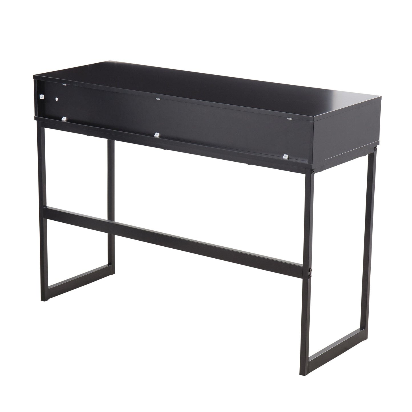 Majestic Office Furniture Contemporary Console Table in Black Metal and Black Wood