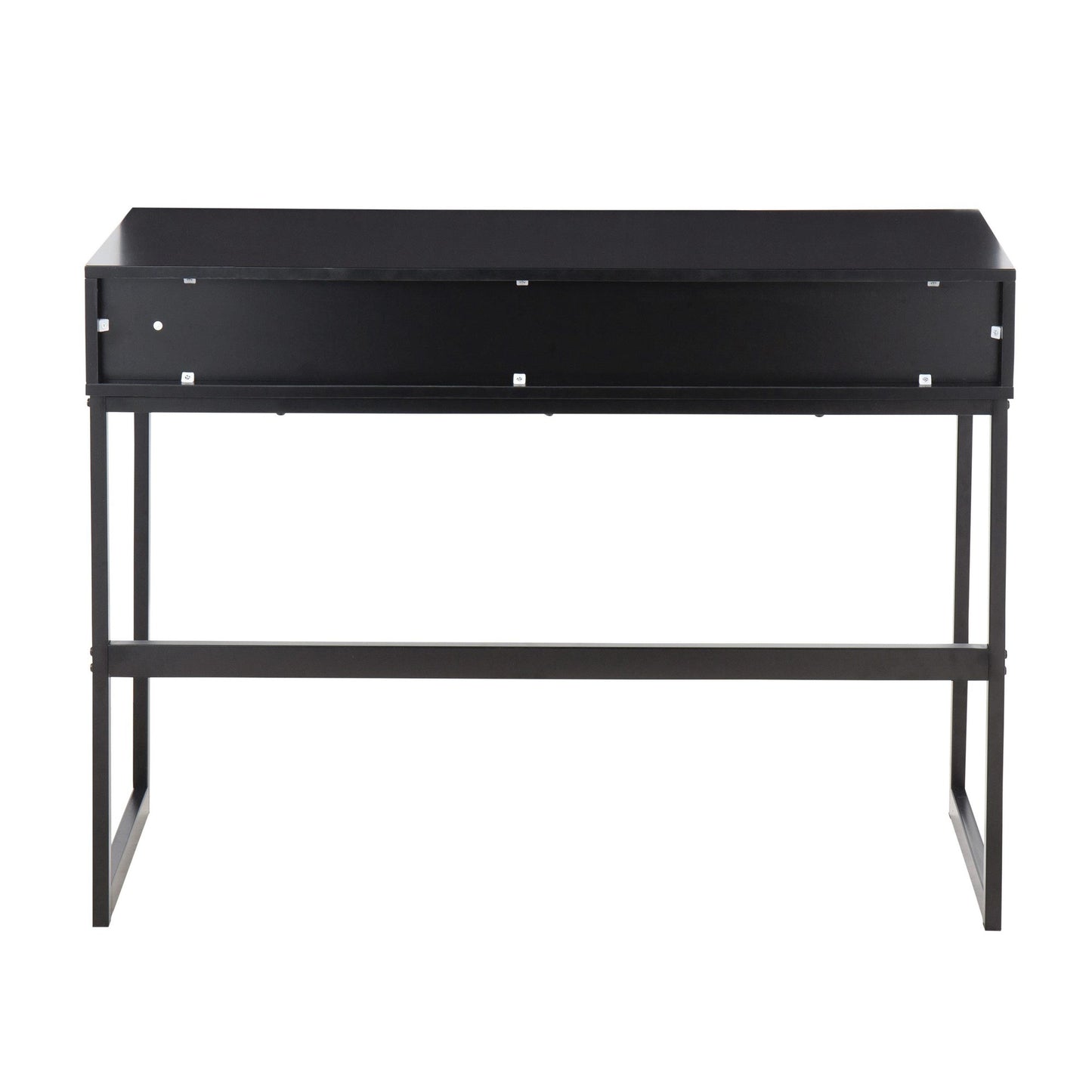 Majestic Office Furniture Contemporary Console Table in Black Metal and Black Wood