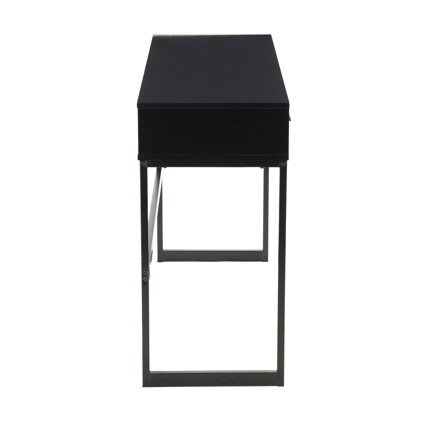 Majestic Office Furniture Contemporary Console Table in Black Metal and Black Wood