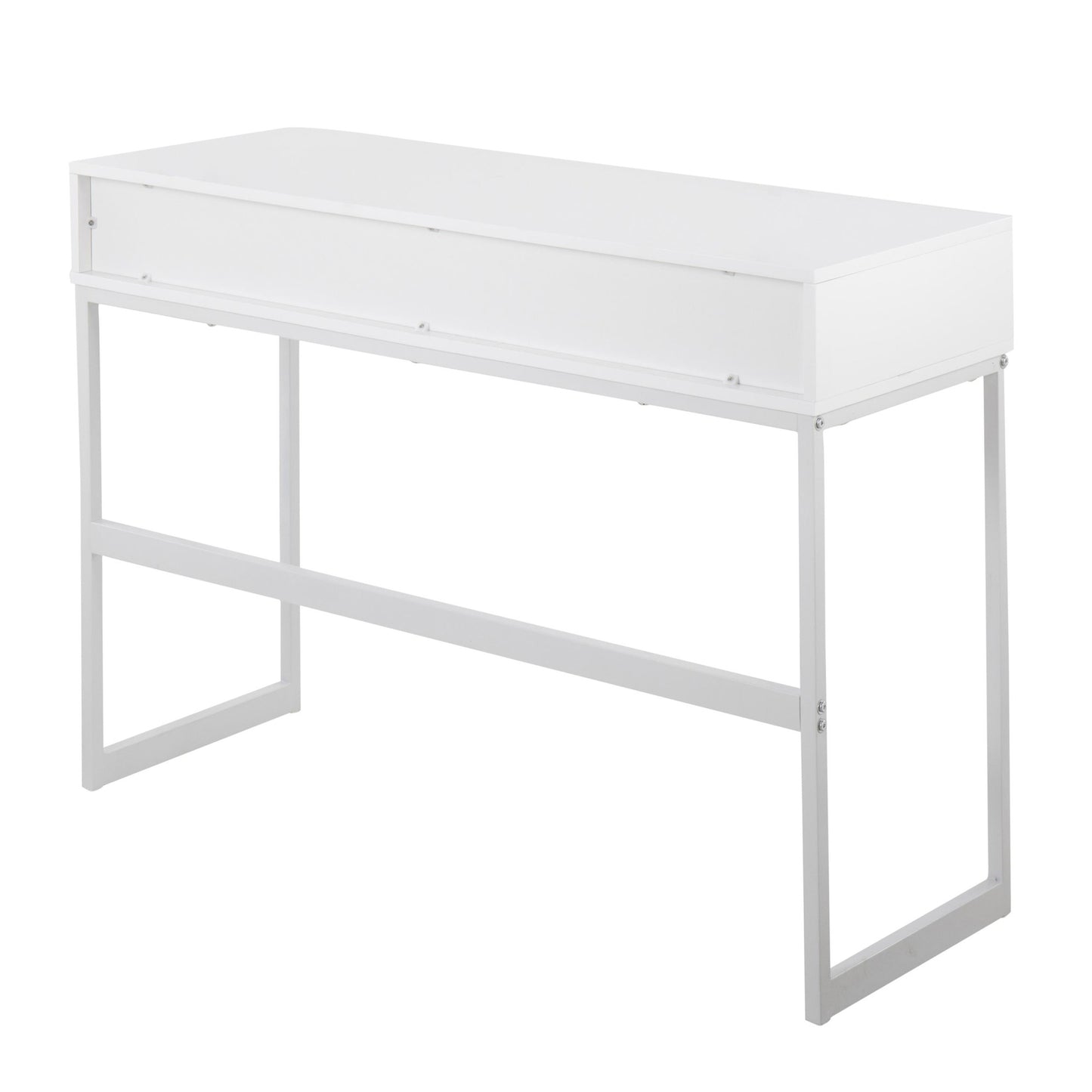 Majestic Office Furniture Contemporary Console Table in Black Metal and Black Wood