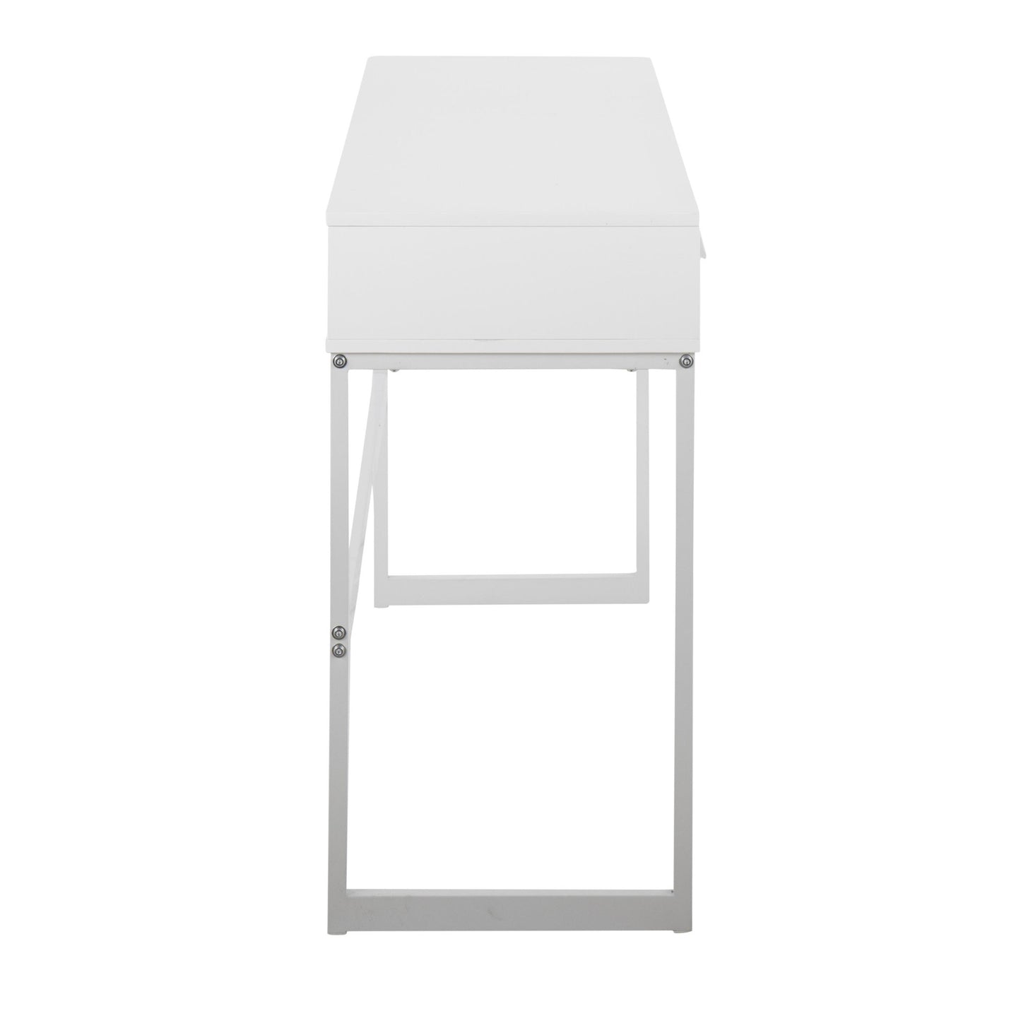 Majestic Office Furniture Contemporary Console Table in Black Metal and Black Wood