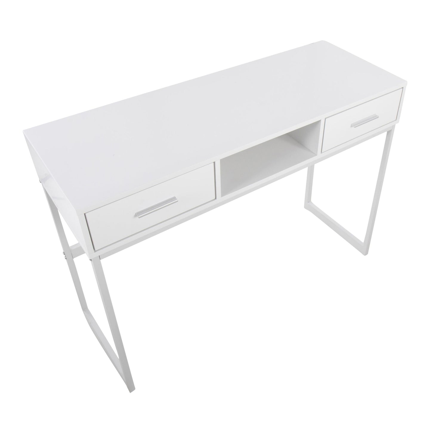 Majestic Office Furniture Contemporary Console Table in Black Metal and Black Wood