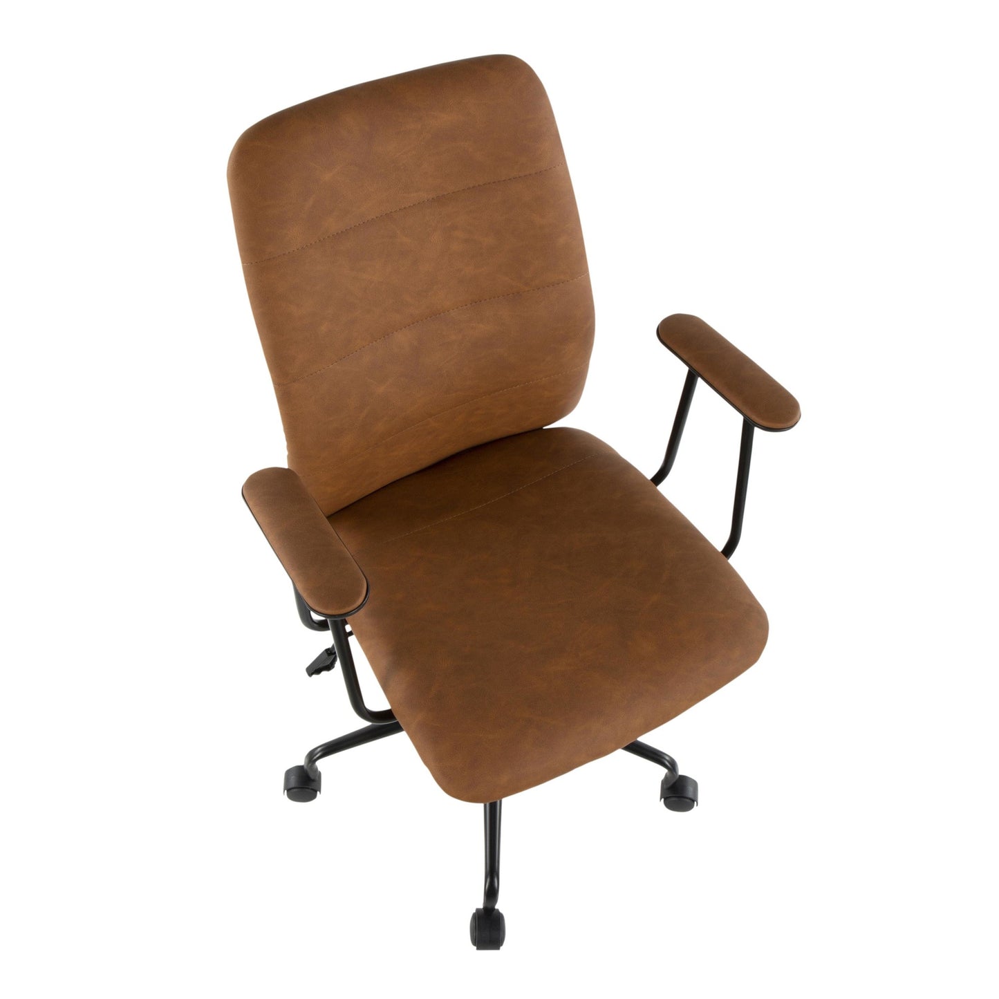 Majestic Office Furniture Contemporary Office Chair in Brown Faux Leather