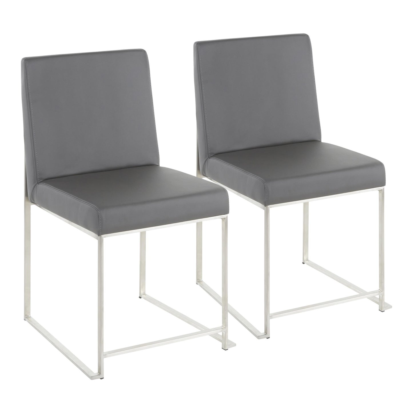Majestic Office Furniture Back Fuji Contemporary Dining Chair in Gold Steel and Beige Fabric - Set of 2