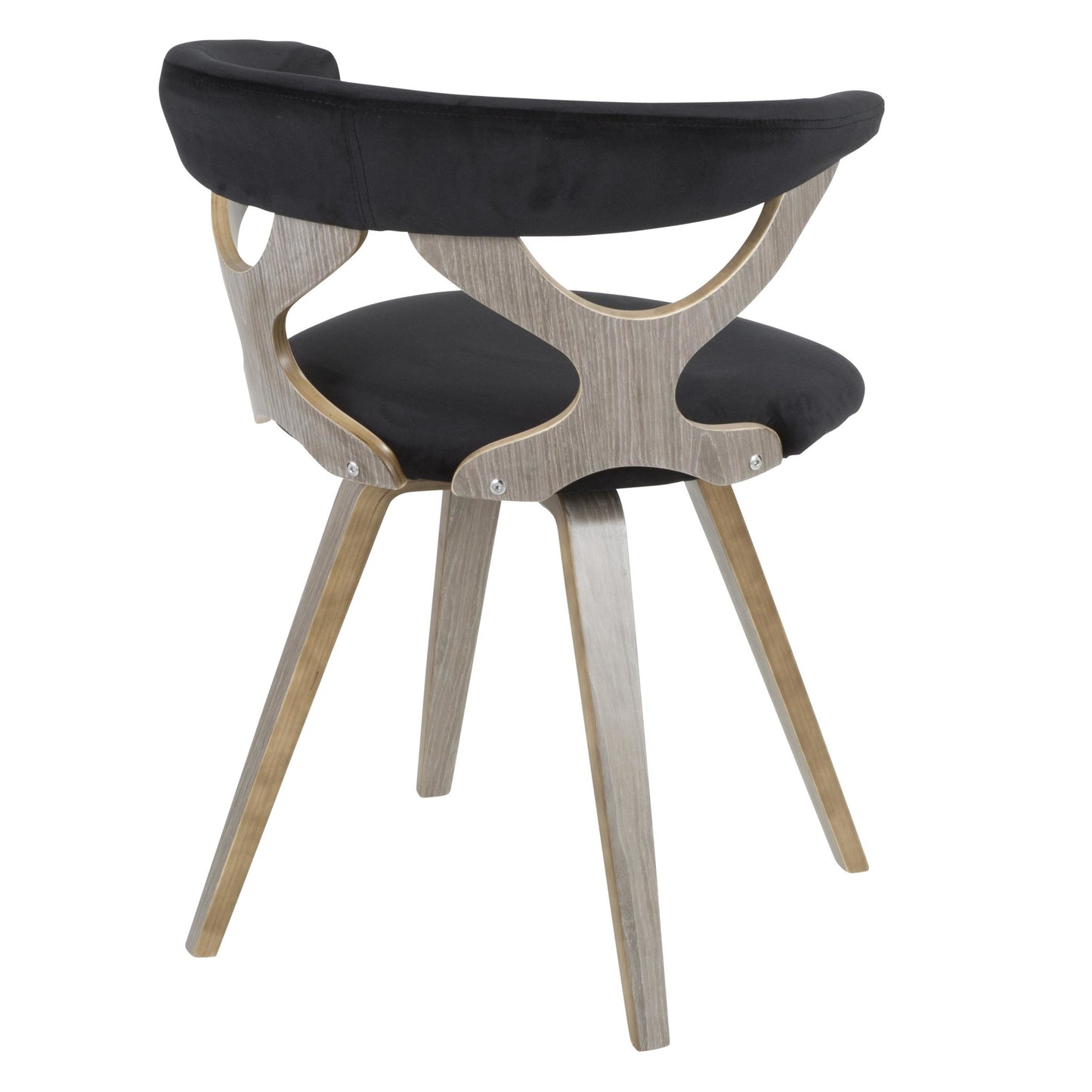 Majestic Office Furniture Contemporary Dining/Accent Chair with Swivel in Black Wood and Black Faux Leather