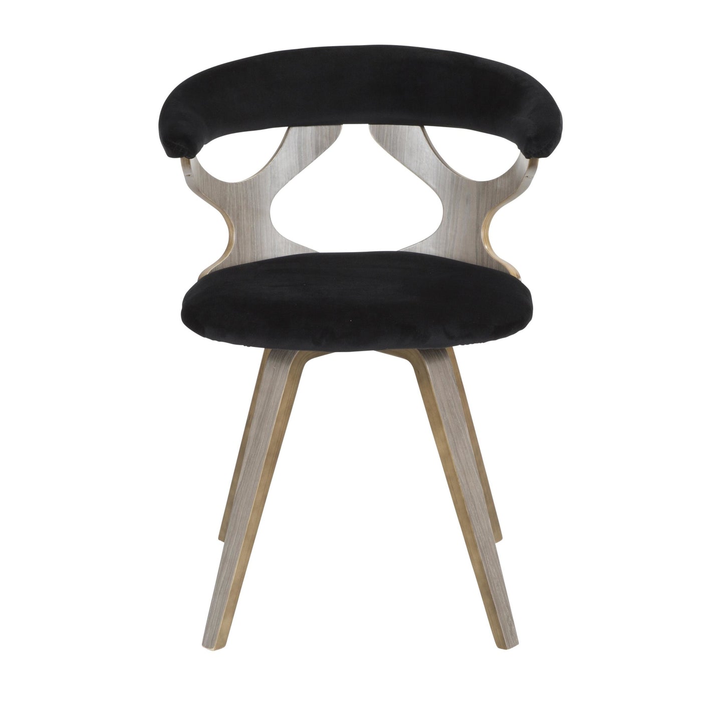 Majestic Office Furniture Contemporary Dining/Accent Chair with Swivel in Black Wood and Black Faux Leather