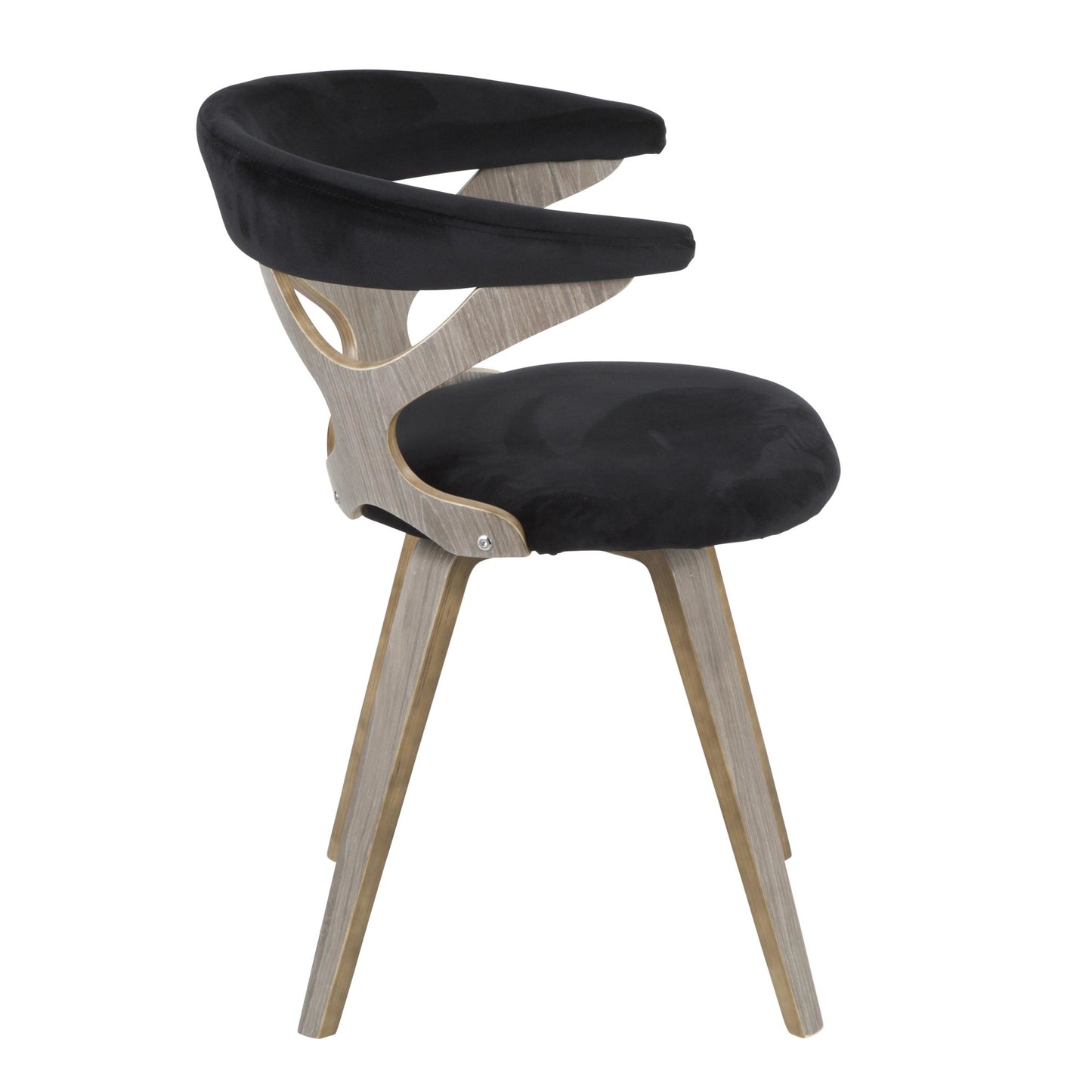 Majestic Office Furniture Contemporary Dining/Accent Chair with Swivel in Black Wood and Black Faux Leather