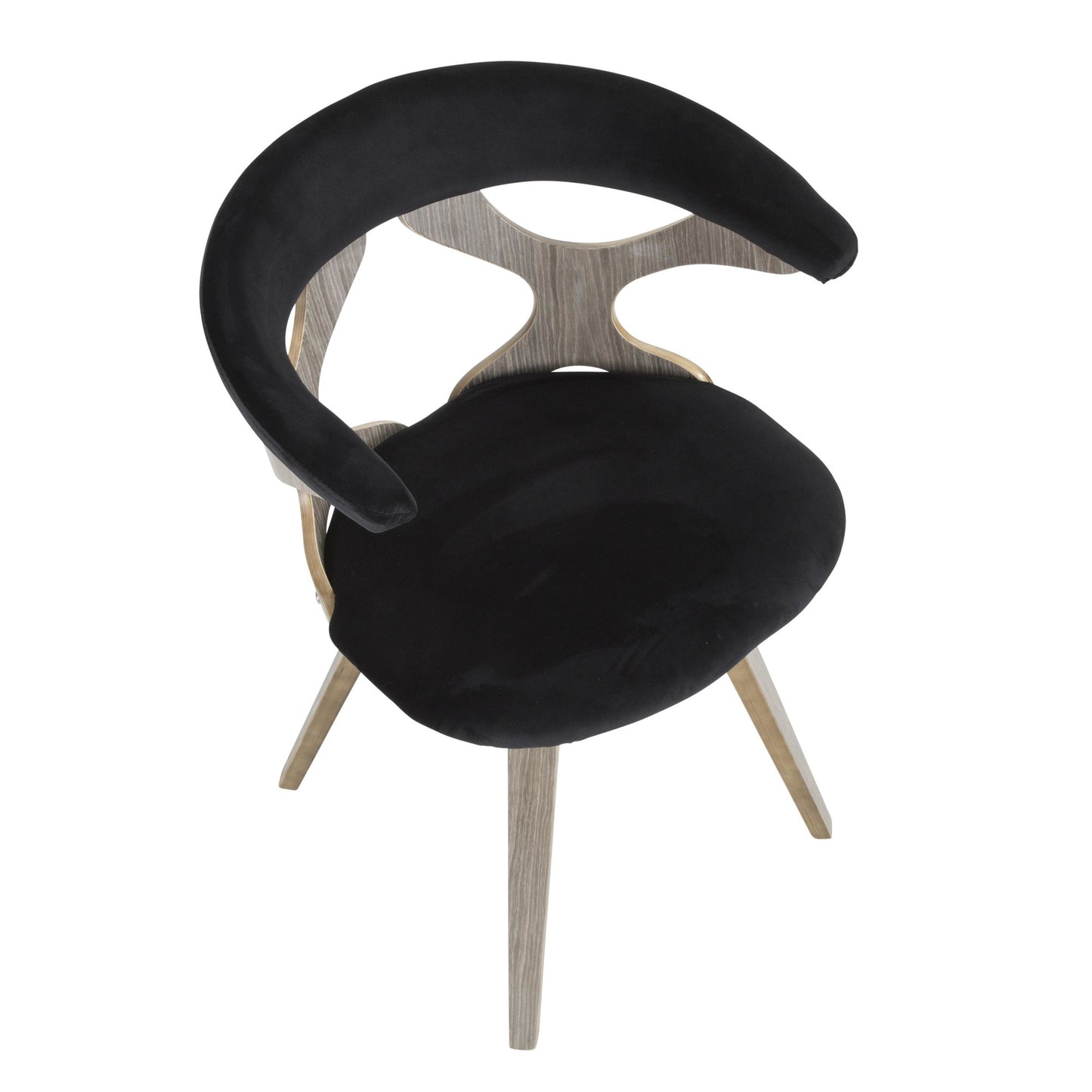 Majestic Office Furniture Contemporary Dining/Accent Chair with Swivel in Black Wood and Black Faux Leather