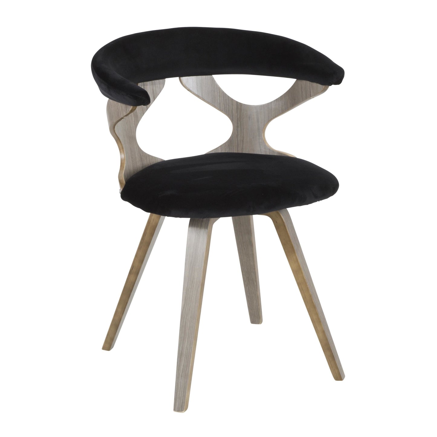 Majestic Office Furniture Contemporary Dining/Accent Chair with Swivel in Black Wood and Black Faux Leather