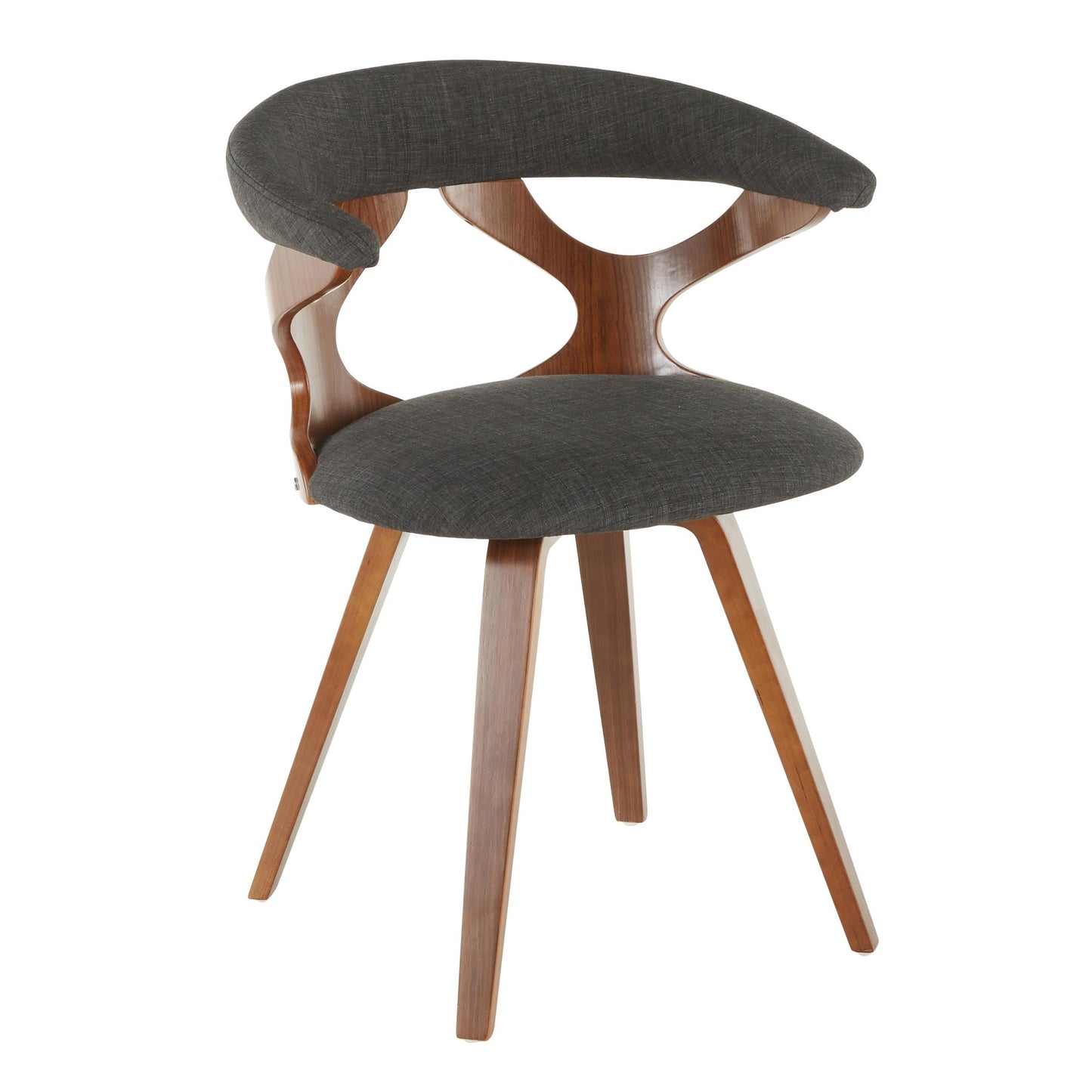 Majestic Office Furniture Contemporary Dining/Accent Chair with Swivel in Black Wood and Black Faux Leather