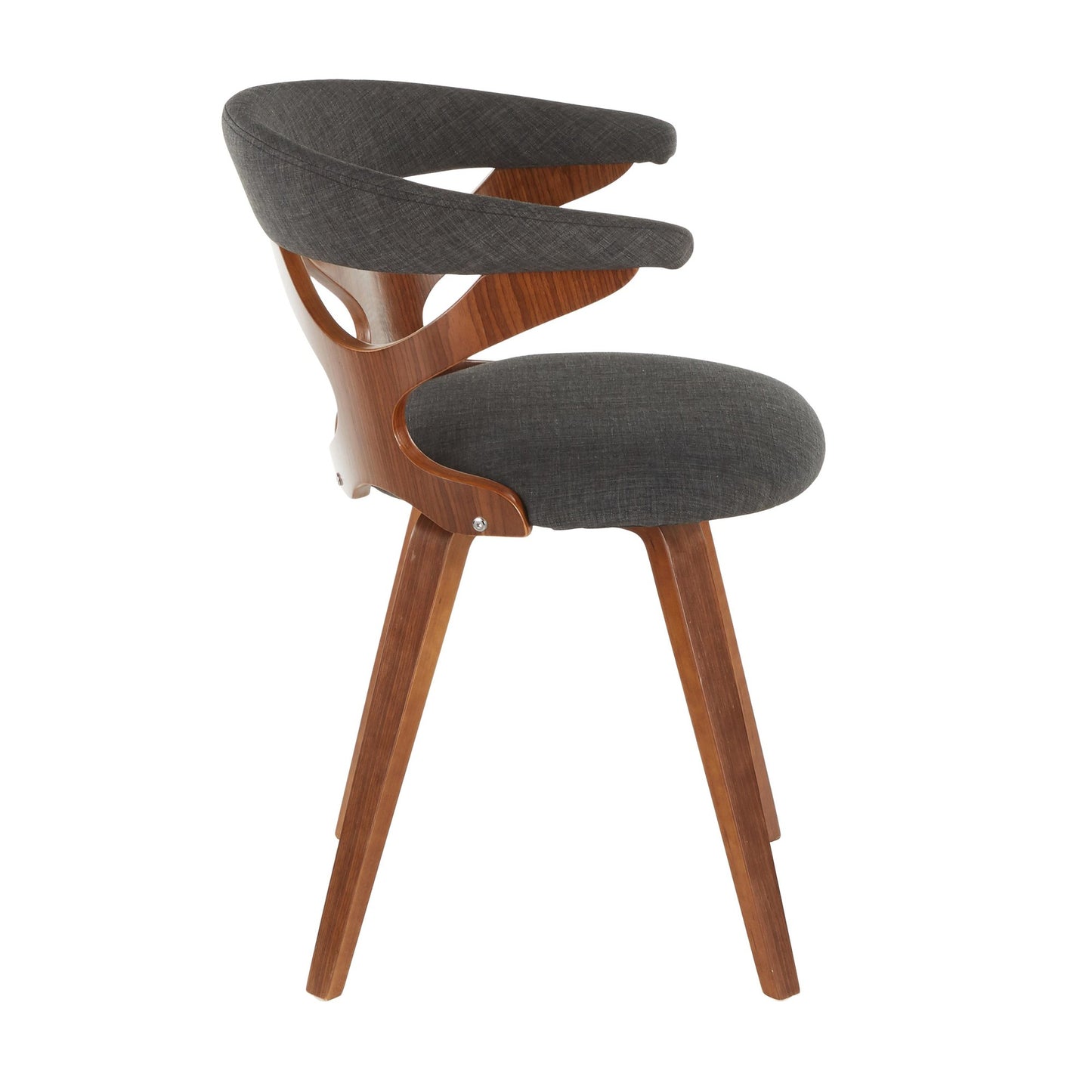 Majestic Office Furniture Contemporary Dining/Accent Chair with Swivel in Black Wood and Black Faux Leather