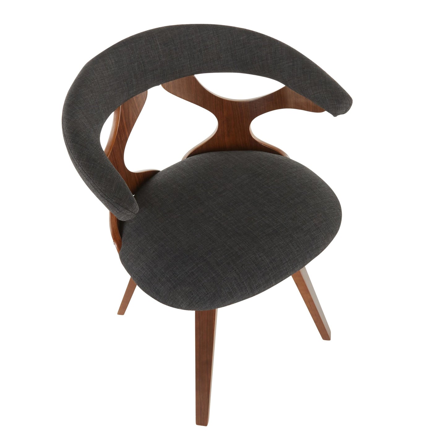 Majestic Office Furniture Contemporary Dining/Accent Chair with Swivel in Black Wood and Black Faux Leather