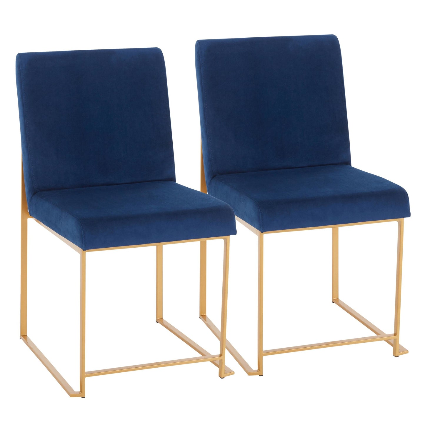 Majestic Office Furniture Back Fuji Contemporary Dining Chair in Gold Steel and Beige Fabric - Set of 2