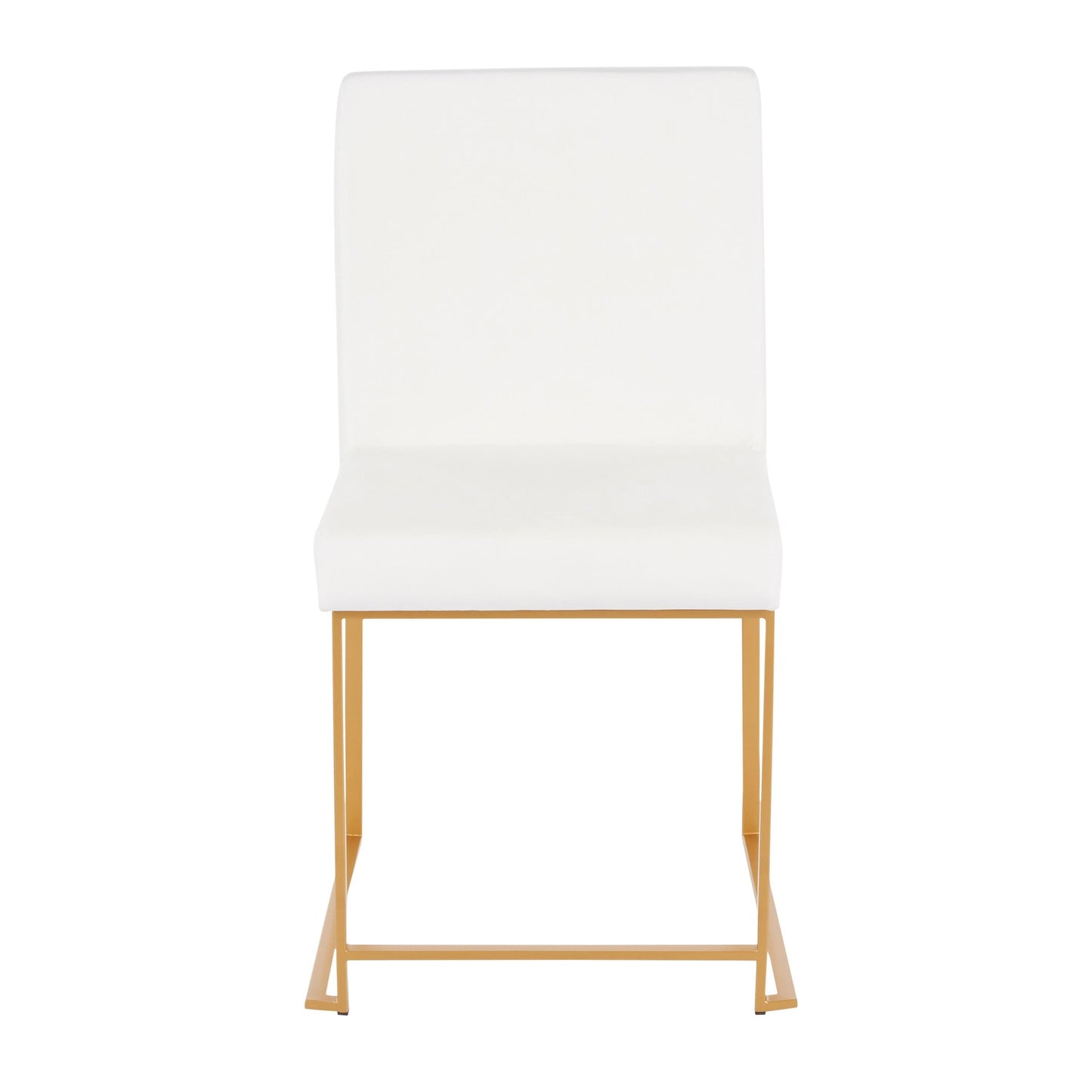 Majestic Office Furniture Back Fuji Contemporary Dining Chair in Gold Steel and Beige Fabric - Set of 2