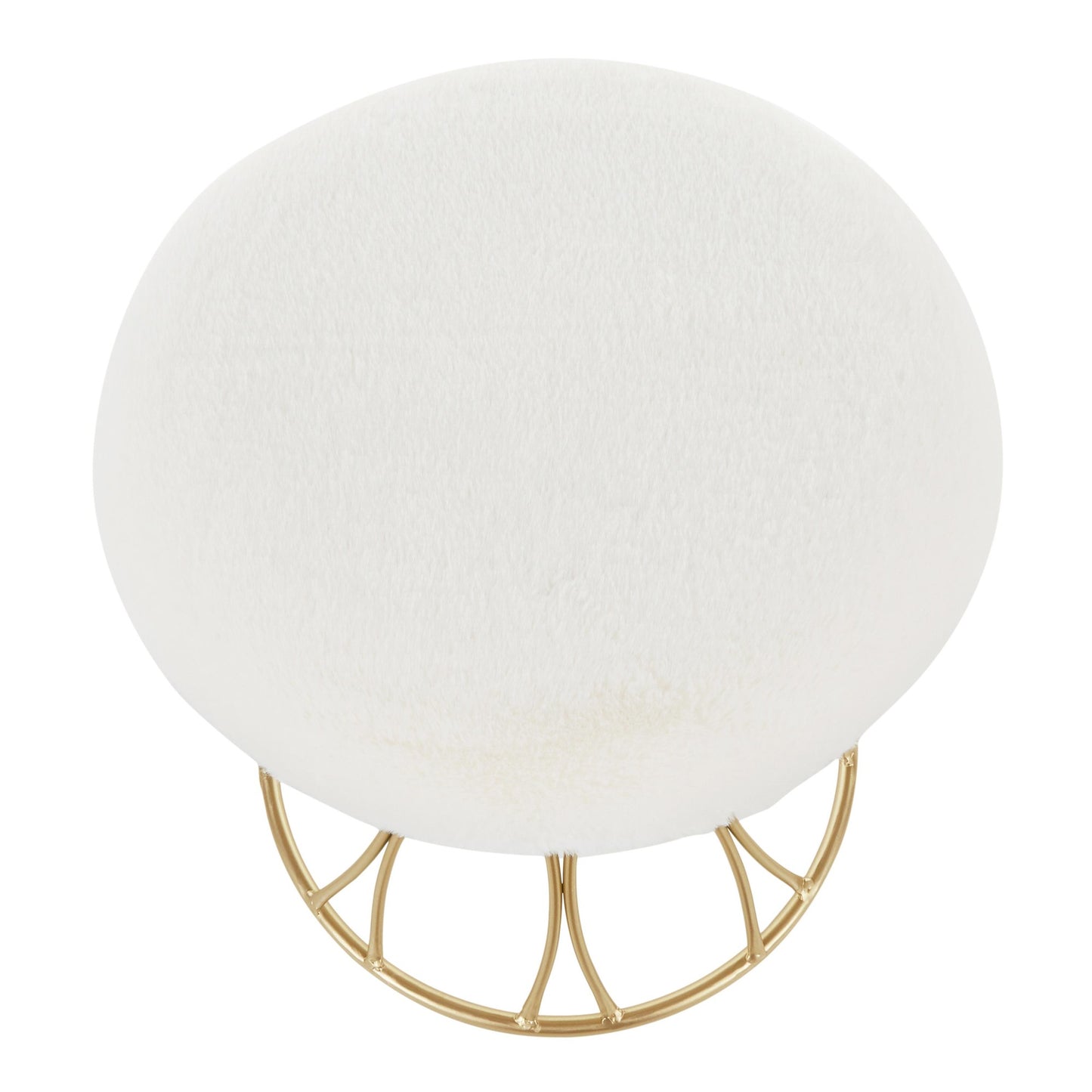 Majestic Office Furniture Contemporary Vanity Stool in Gold Metal and Black Velvet