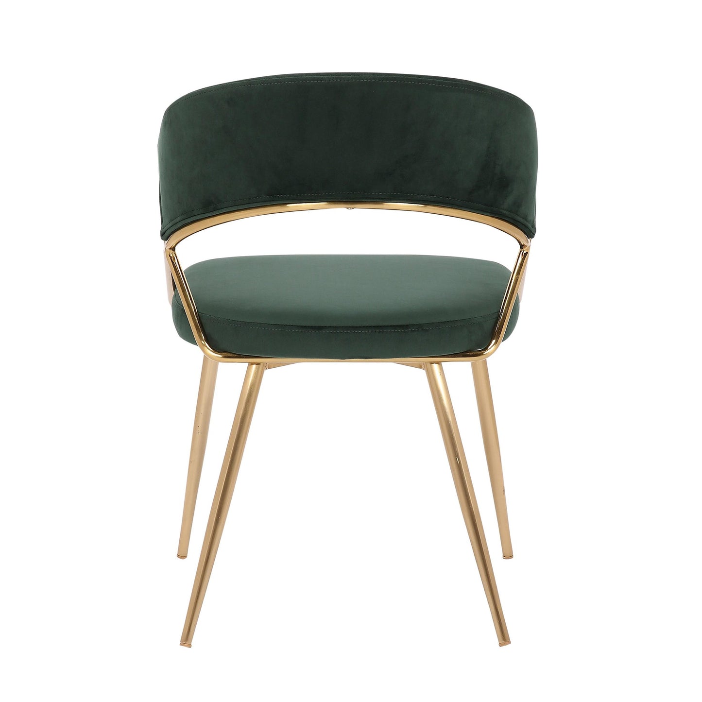 Majestic Office Furniture Glam Dining Chair in Gold Steel and Black Velvet - Set of 2