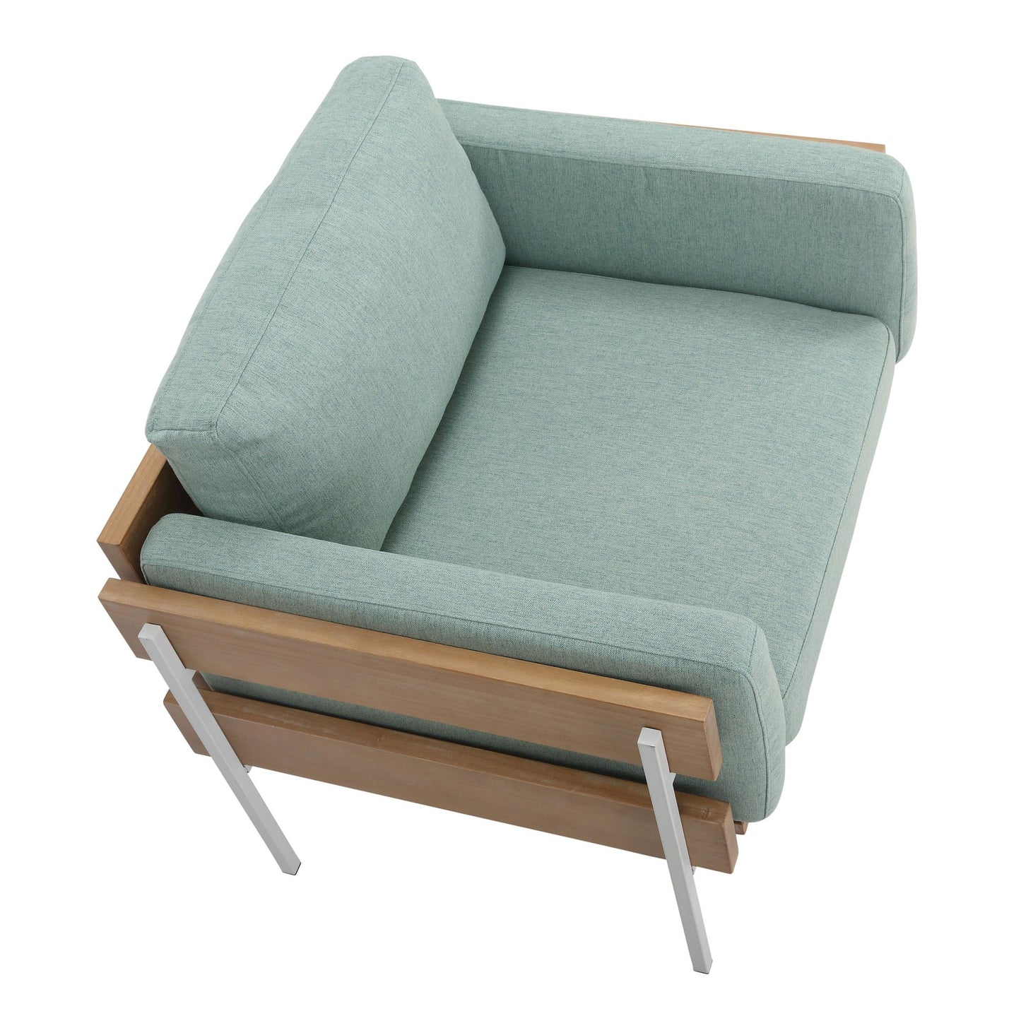 Majestic Office Furniture Farmhouse Accent Chair in Black Metal, Grey Wood, and Black Faux Leather