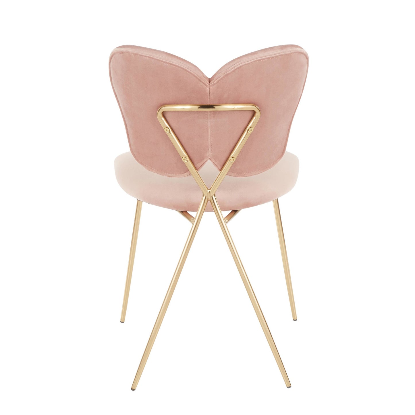 Majestic Office Furniture Contemporary/Glam Chair in Gold Metal and Blush Pink Velvet - Set of 2