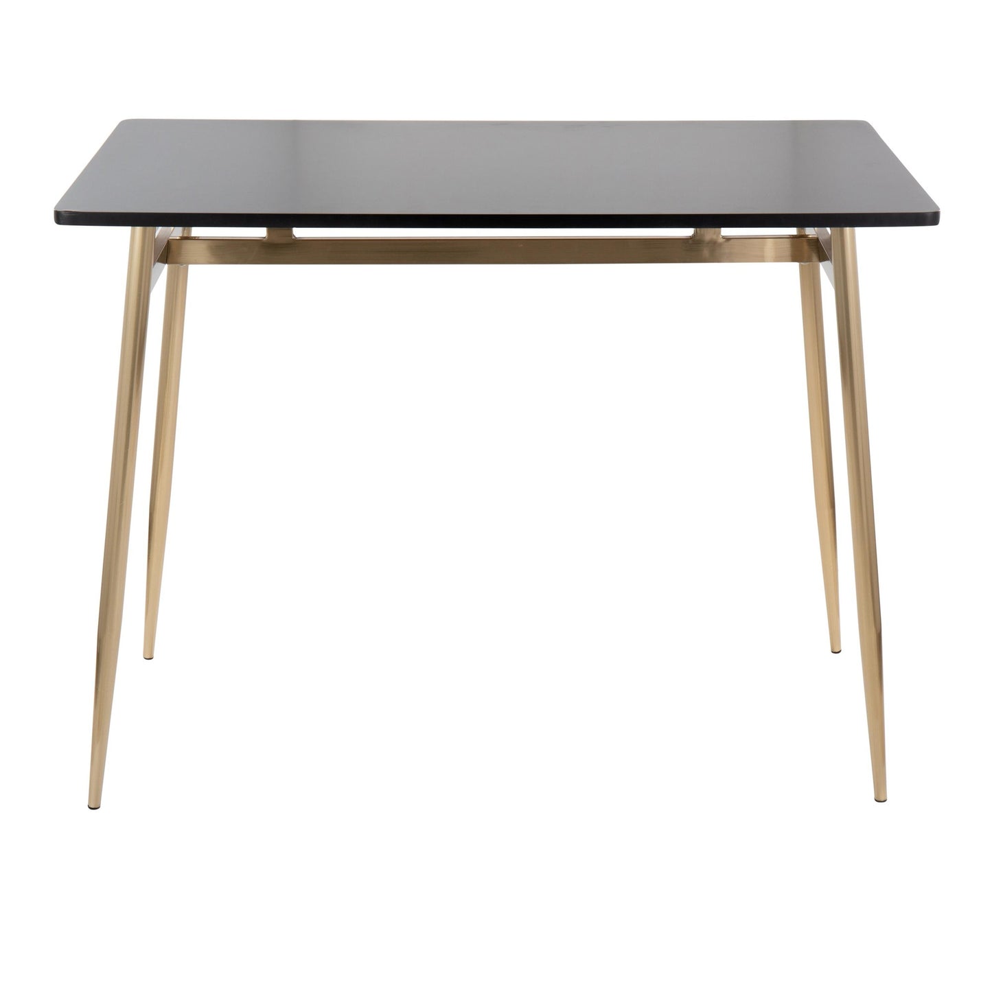Majestic Office Furniture Contemporary Counter Table in Gold Metal and Black Wood
