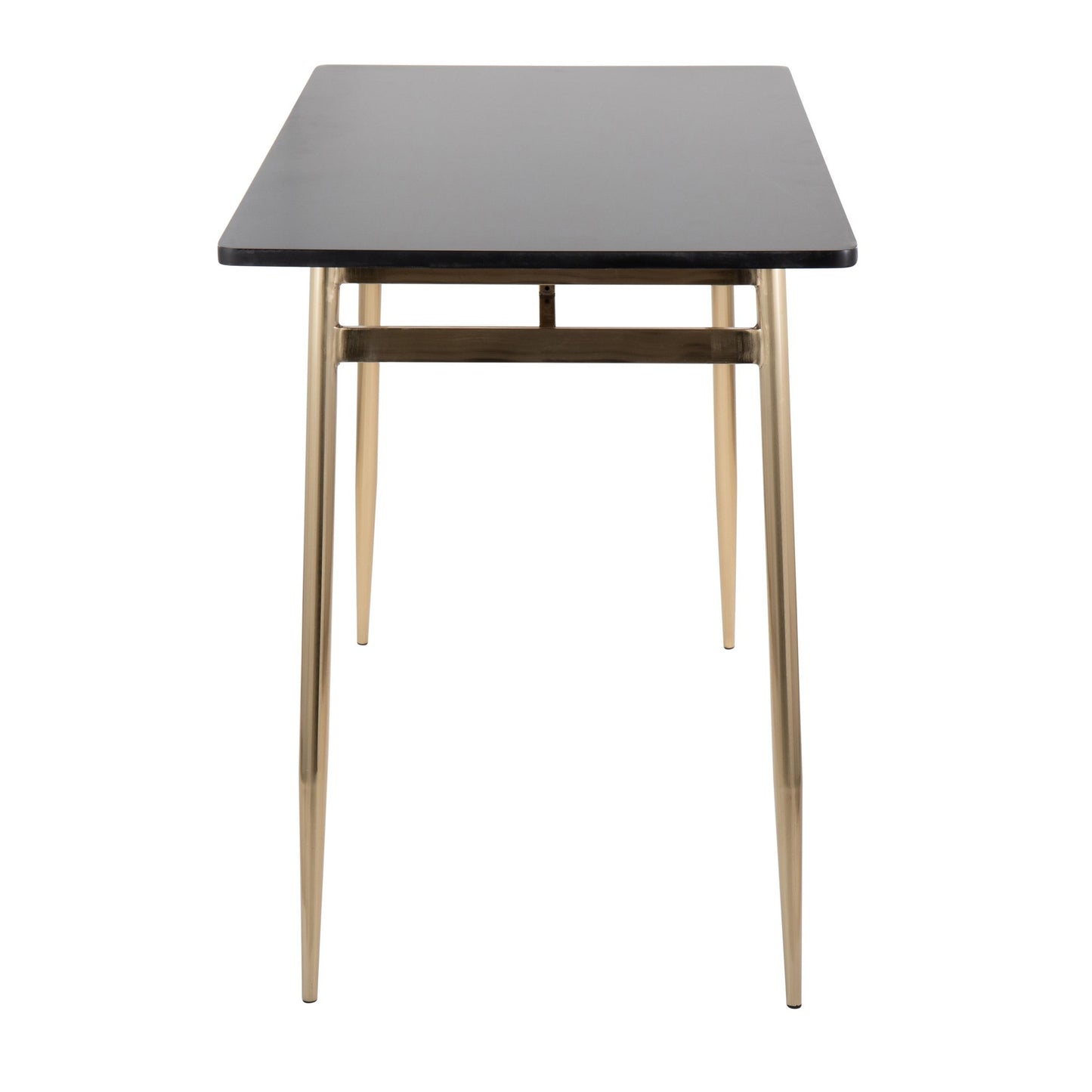 Majestic Office Furniture Contemporary Counter Table in Gold Metal and Black Wood